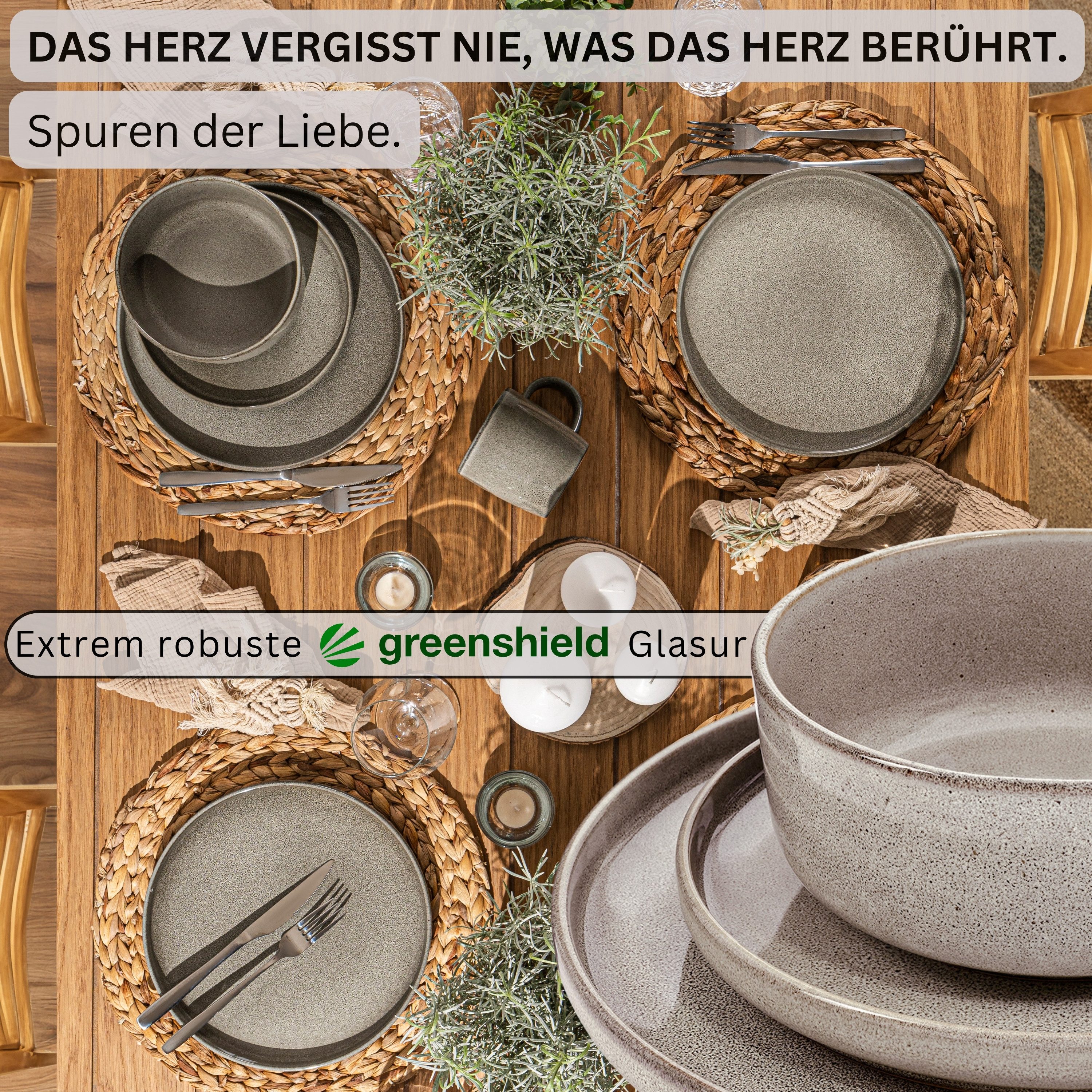 SÄNGER Tafelservice Kairo (24-tlg), 6 Personen, Steingut, Kairo Clay, Handmade, VALUE COLLECTION