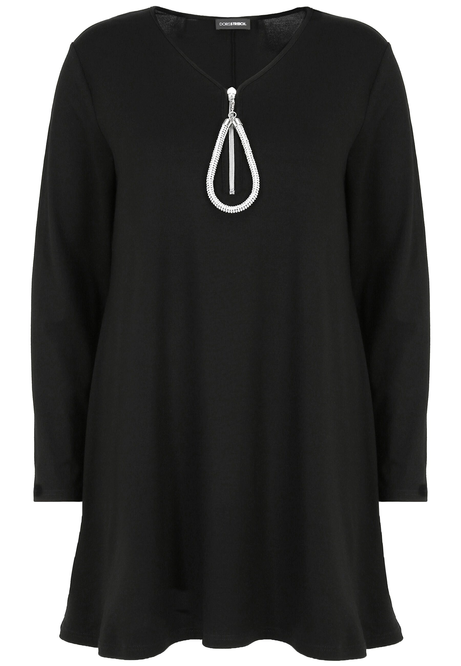 Doris Streich Langarmshirt Tunika (1-tlg) mit Strass-Anhänger