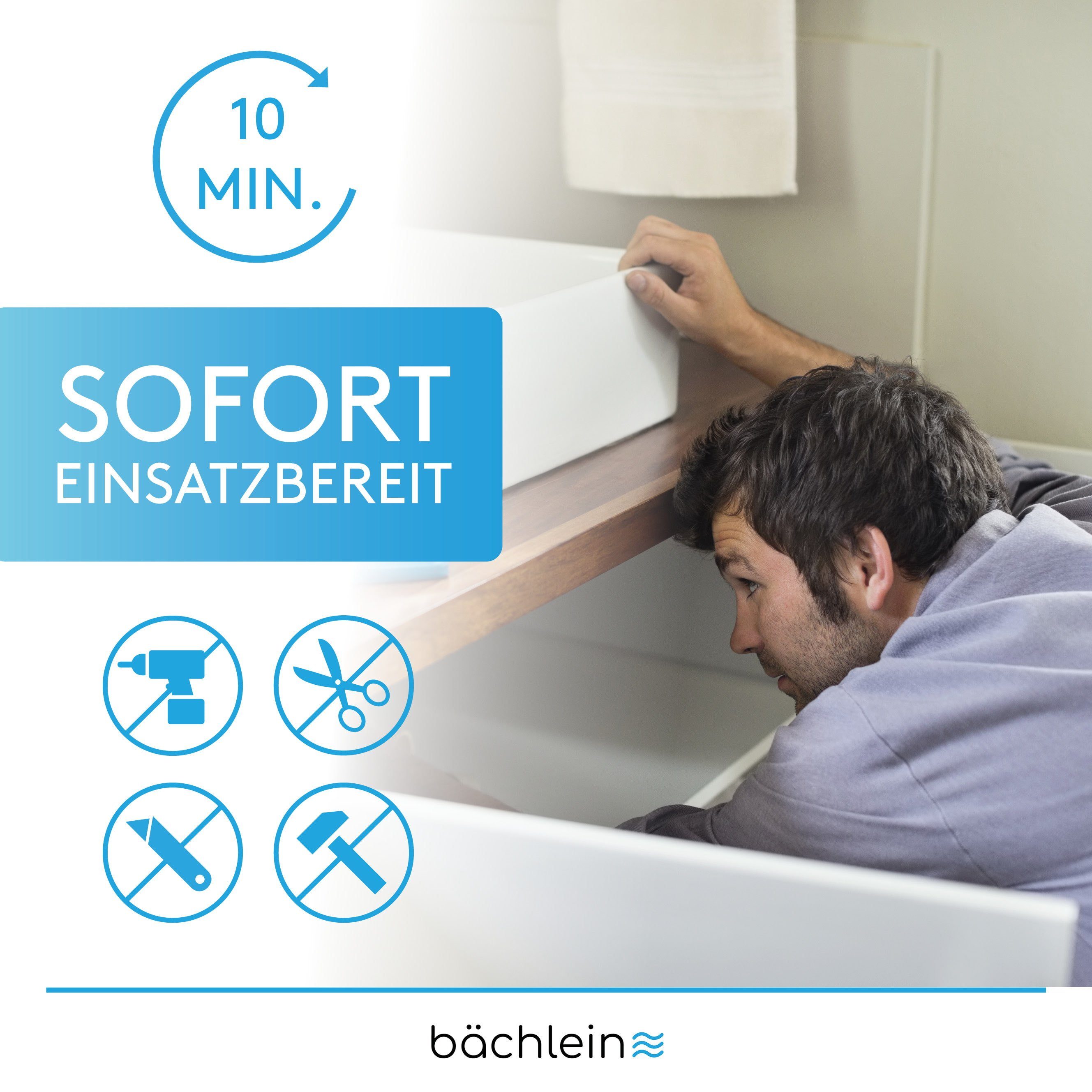 Bächlein Siphon flexibler Röhrensiphon für Küchenspüle, Made in Germany