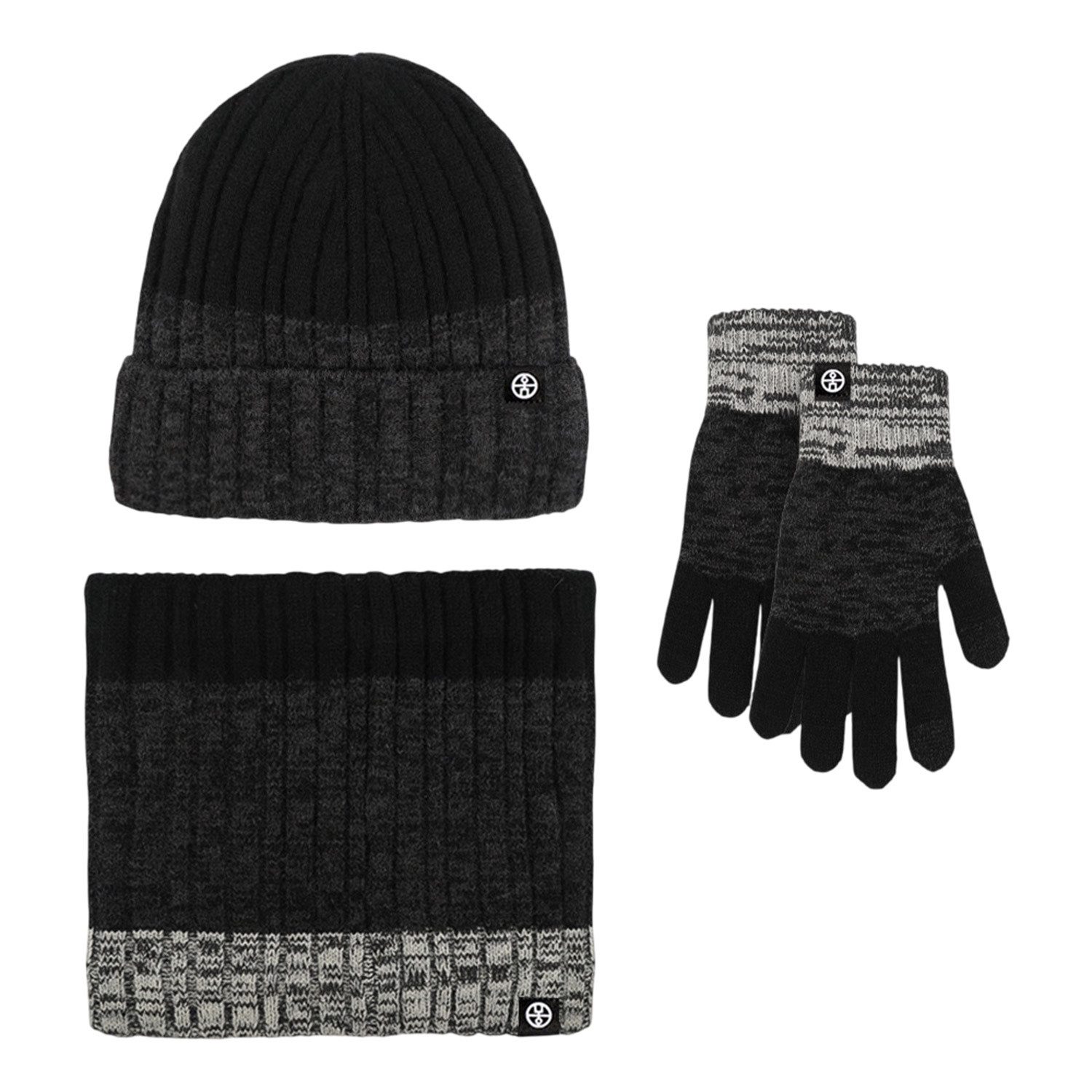 Refttenw Mütze & Schal Beanie Mütze Winter,Strickmütze,Touchscreen Handschuhe,Schal