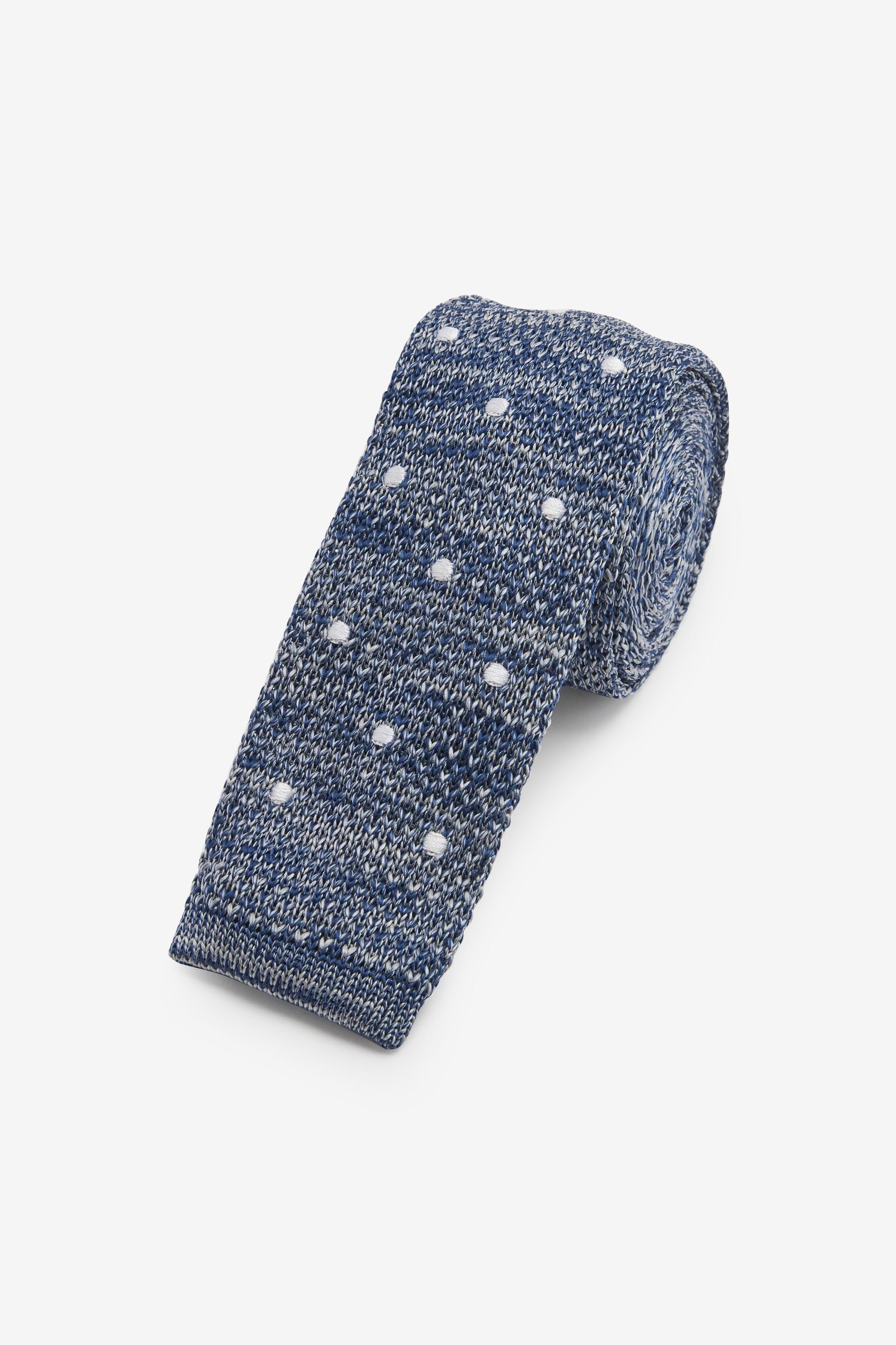 Next Krawatte Strickkrawatte (1-St) Blue Polka Dot
