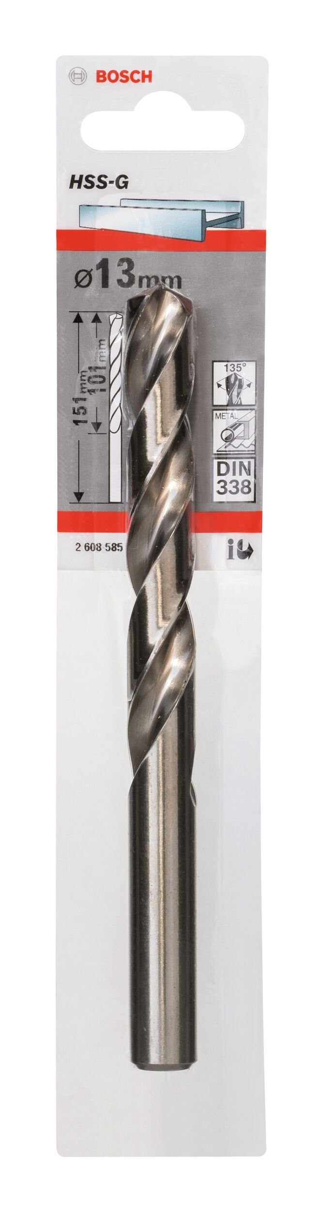 BOSCH Metallbohrer, HSS-G (DIN 338) - 13 x 101 x 151 mm - 1er-Pack