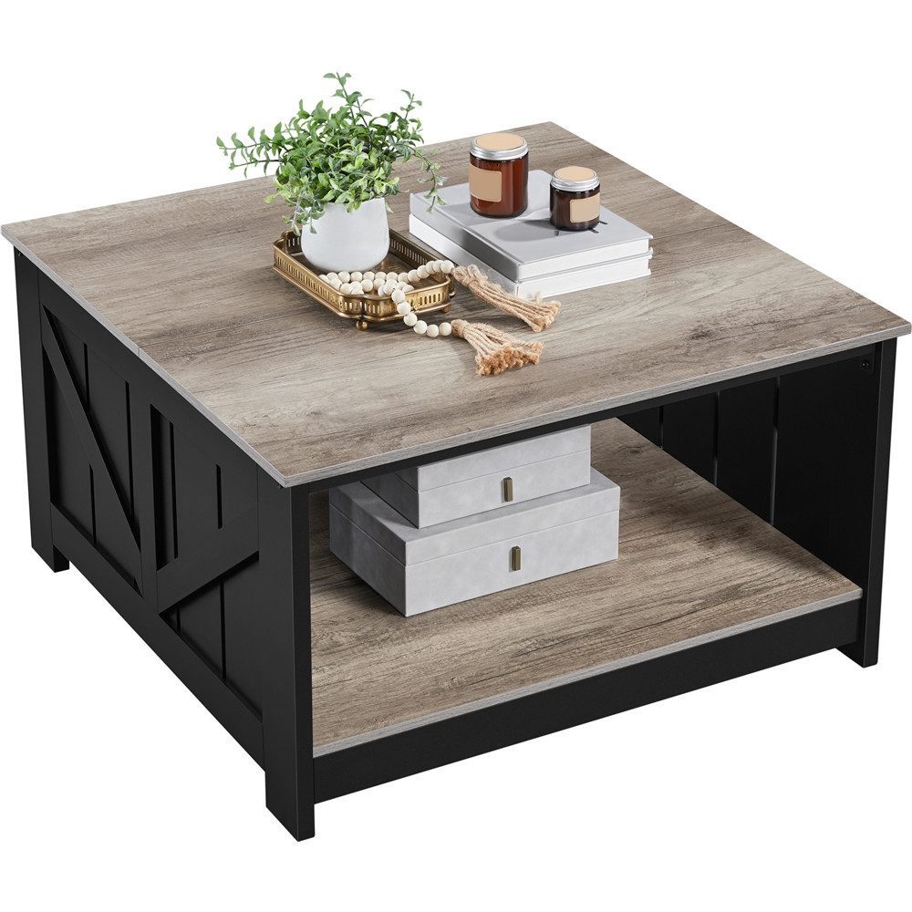 Yaheetech Couchtisch 80x80x45 cm, Kaffeetisch Quadratischer Sofatisch mit A günstig online kaufen