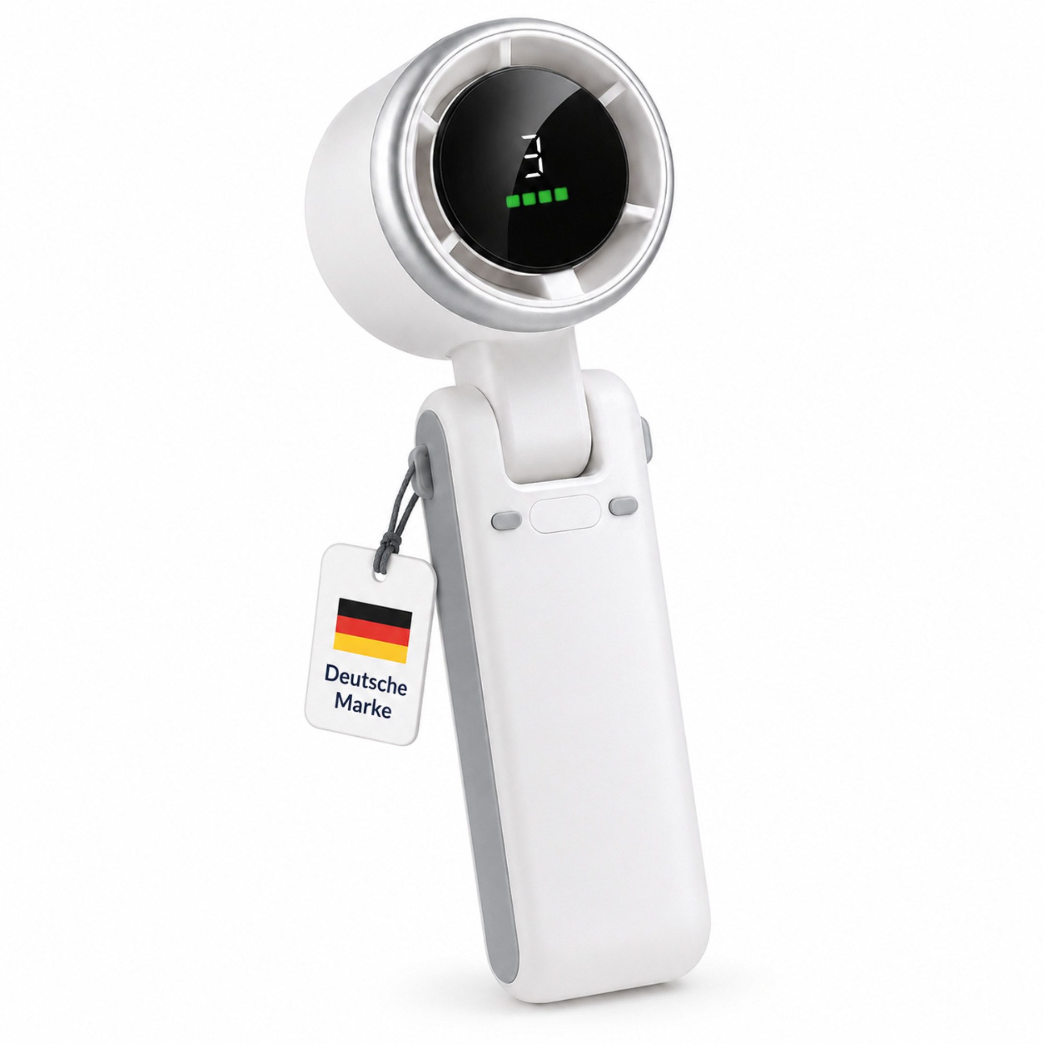 HS.SUPPLY Handventilator Mini Handventilator 3-in-1 mit Display, USB-C, 5 Stufen, 3-in-1 Hand-, Tisch- und Umhängeventilator mit Digitaldisplay
