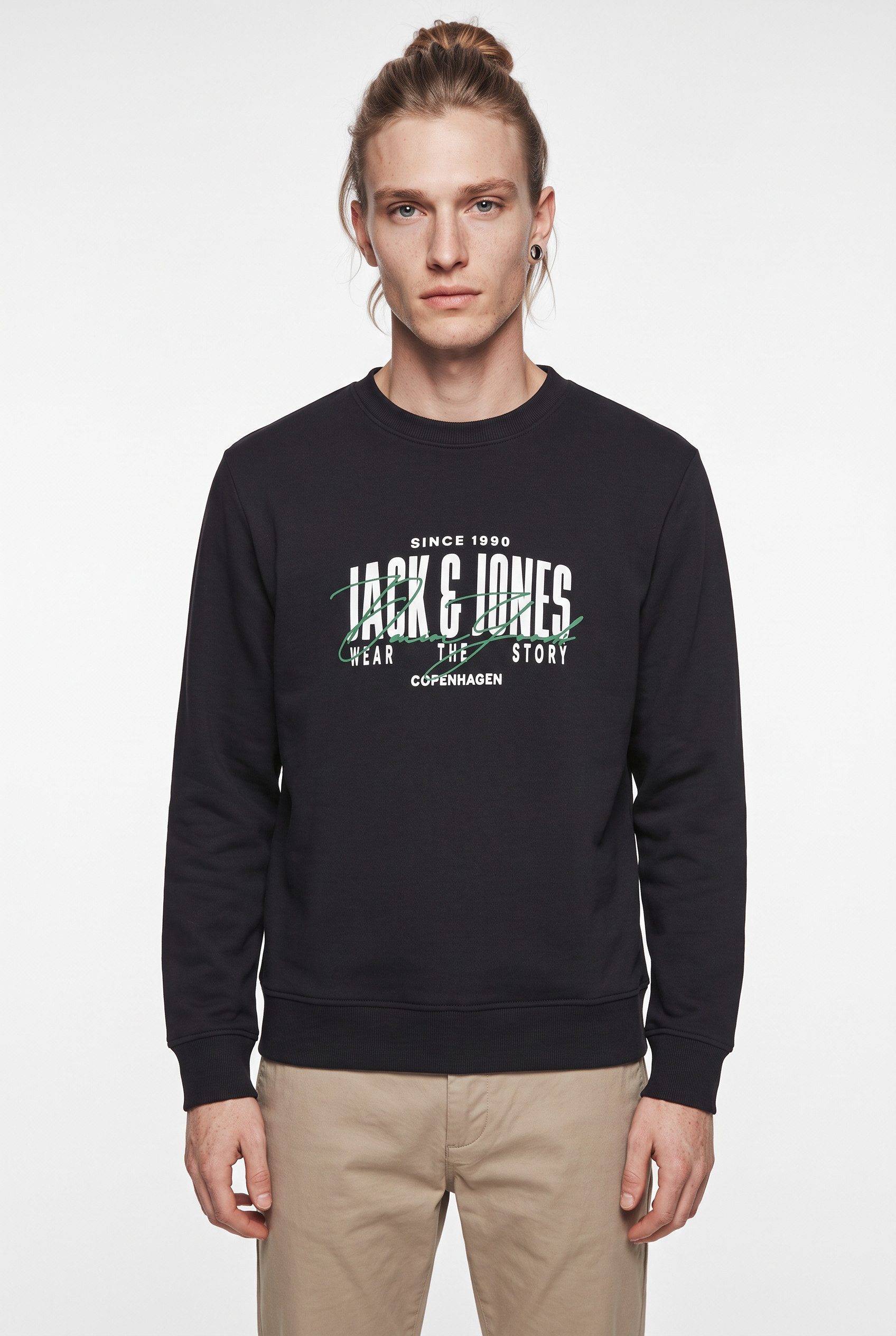 Jack & Jones Sweatshirt JJAERO SWEAT CREW NECK Materialmix, regular fit – Bild 2 von 5