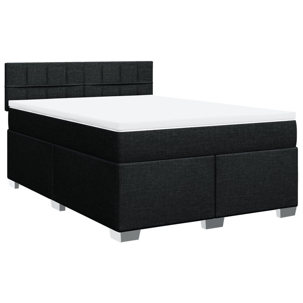 vidaXL Bett Boxspringbett mit Matratze Schwarz günstig online kaufen