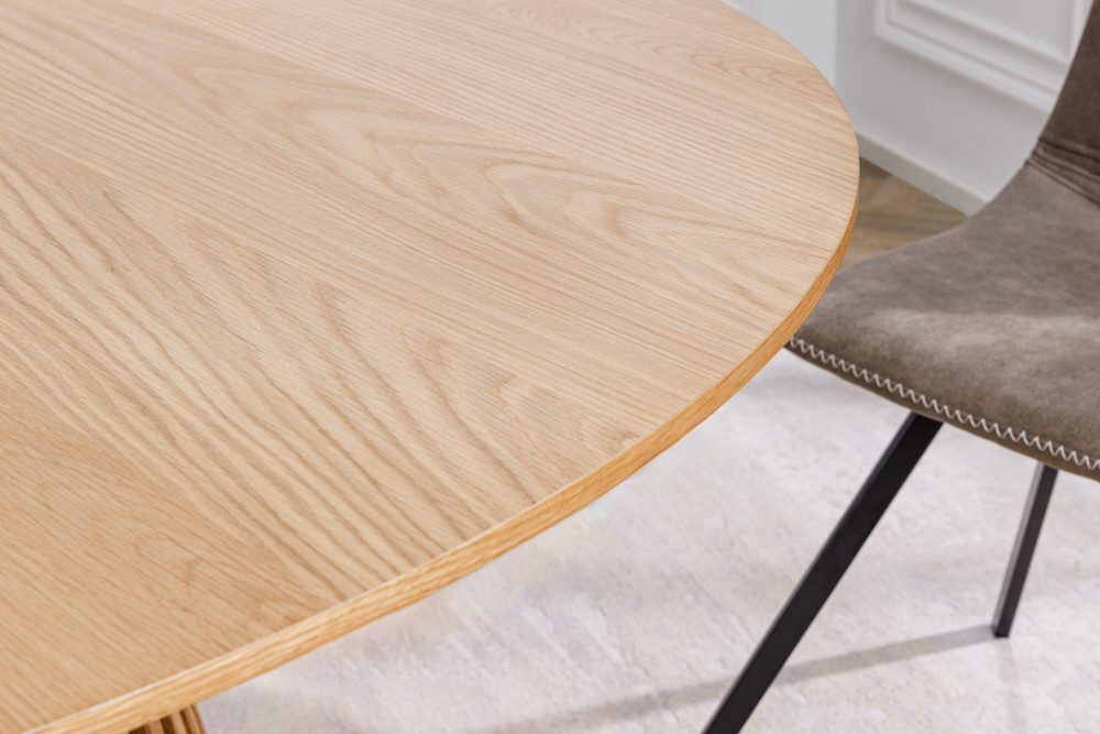 riess-ambiente Esstisch VALHALLA WOOD Ø140cm natur (Einzelartikel, 1-St), Küche · Eiche-Design · lackiert · rund · Säulenfuß · Japandi Style – Bild 5 von 5