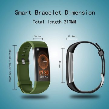 Septoui Smartwatch (Andriod iOS), mit Pulsmesser Blutdruck Fitnessuhr IP68 16 Sportmodi Schrittzähler