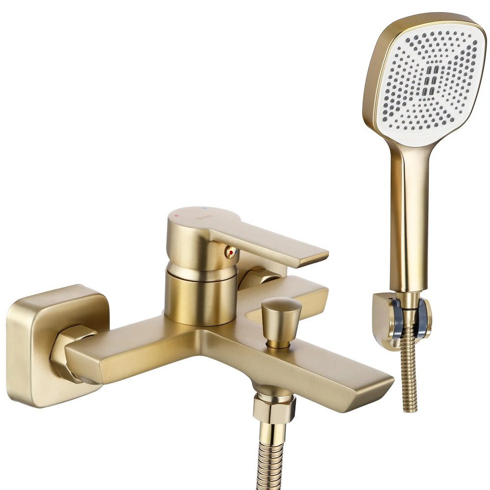 wohnwerk.idee Wannenarmatur Badewannenarmatur Argus Gold Matt Schwarz Matt Gold poliert