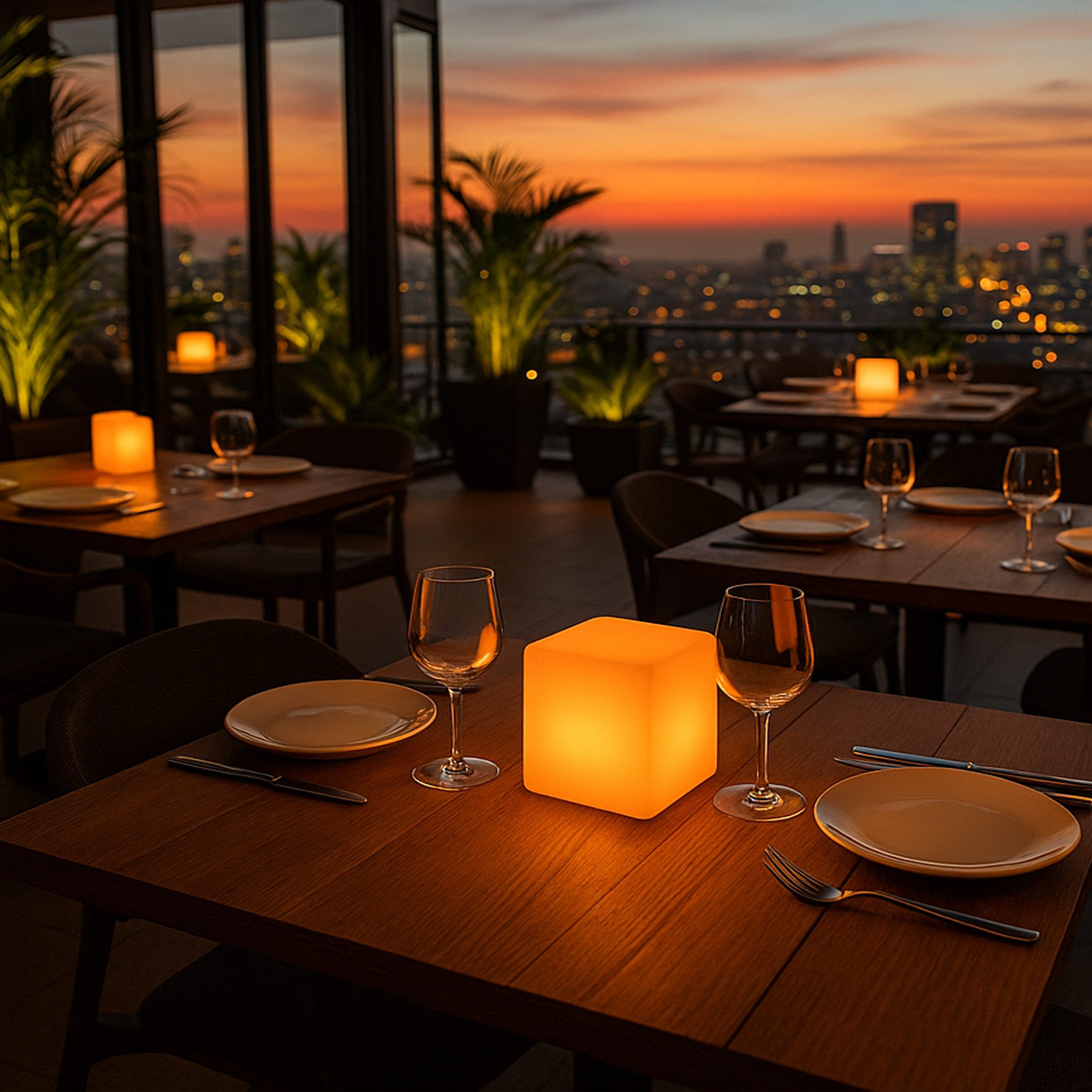 Arnusa LED Außen-Tischleuchte kabellose Würfel Leuchte RGB Tischlampe Akku günstig online kaufen