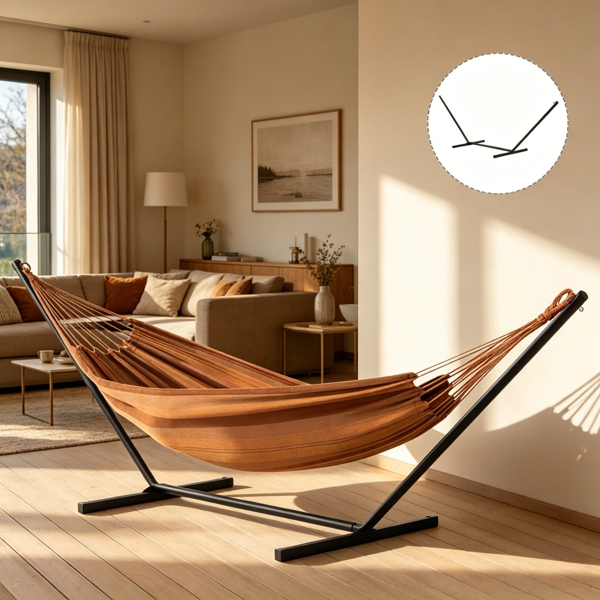 CHICFURN Hängemattengestell Hängemattenständer für den Außenbereich, (Packung, 1-St., Für Terrasse und Garten, kompatibel mit Hängematten), (Nur Hängemattenständer)