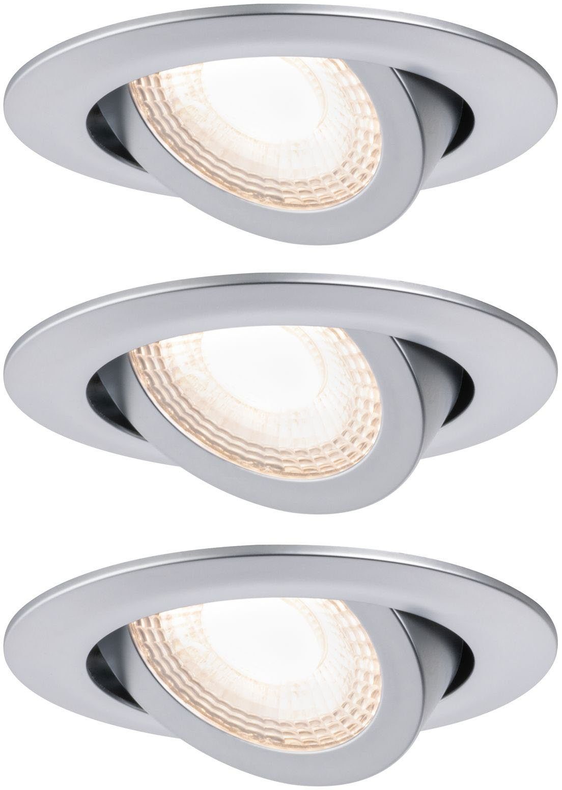 Paulmann LED Einbauleuchte, LED fest integriert, Warmweiß, LED-Modul,  3er-Set schwenkbar rund 3.000K 3x6W 230V Chrom matt, Einbaulampe mit  verstellbaren Spots: optimalen Ausleuchtung