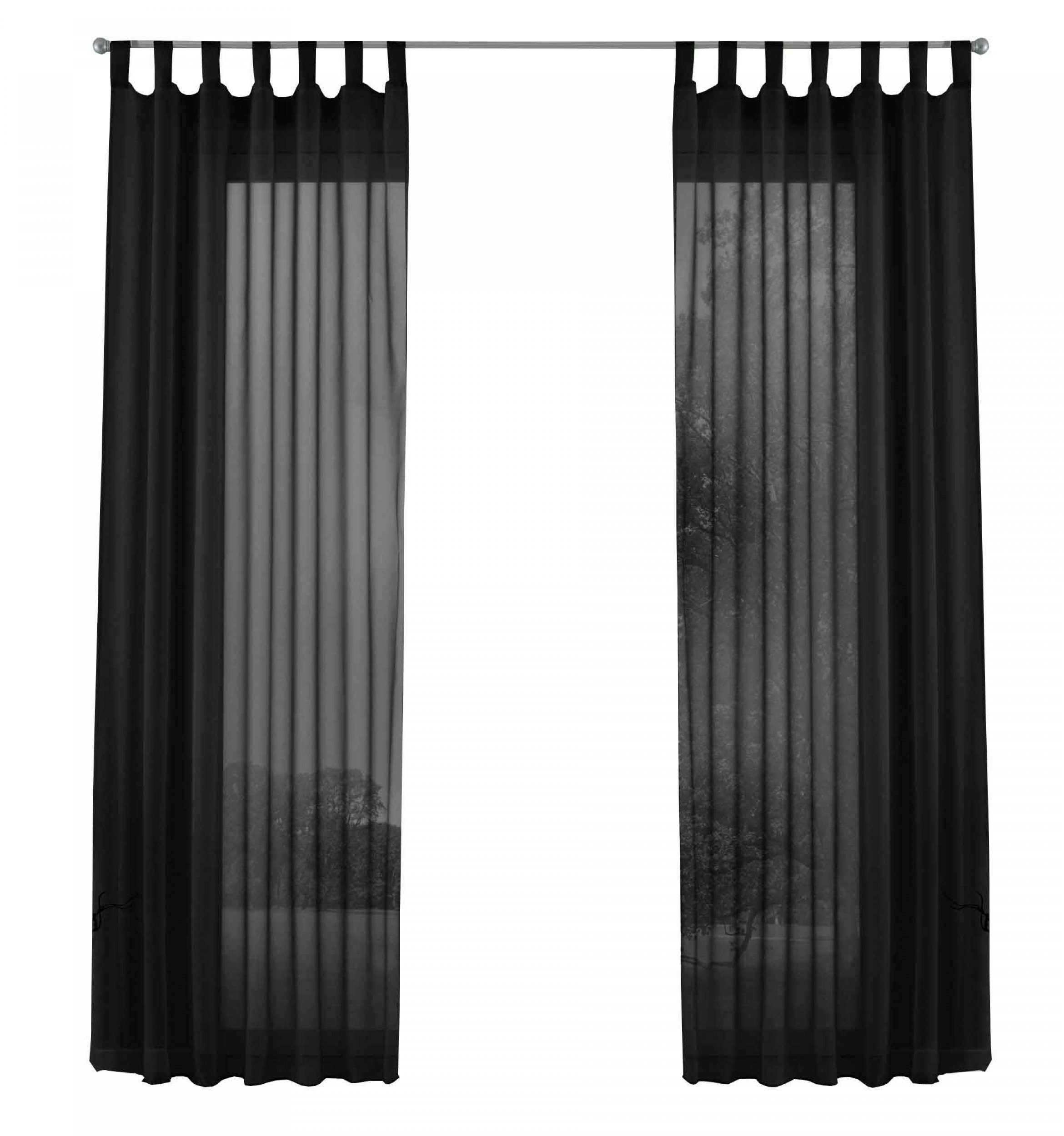 Gardinenbox Gardine (2 St), Schlaufen, transparent, Voile, Transparent Vorhang Set Voile Bleibandabschluss 61000CN