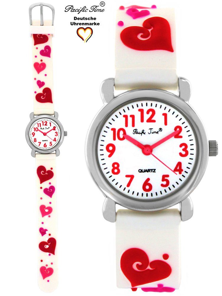 Versand Gratis Time Armbanduhr Pacific Herzen Silikonarmband, Quarzuhr Kinder