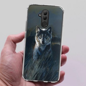 DeinDesign Handyhülle Wolf Natur Malerei Wolf 2, Huawei Mate 20 Lite Silikon Hülle Bumper Case Handy Schutzhülle