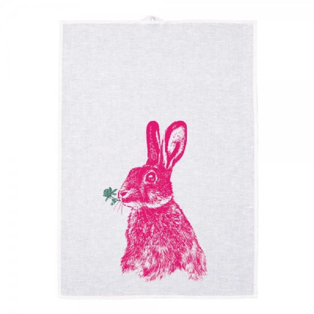 Frohstoff Geschirrtuch Geschirrtuch Glückshase Pink