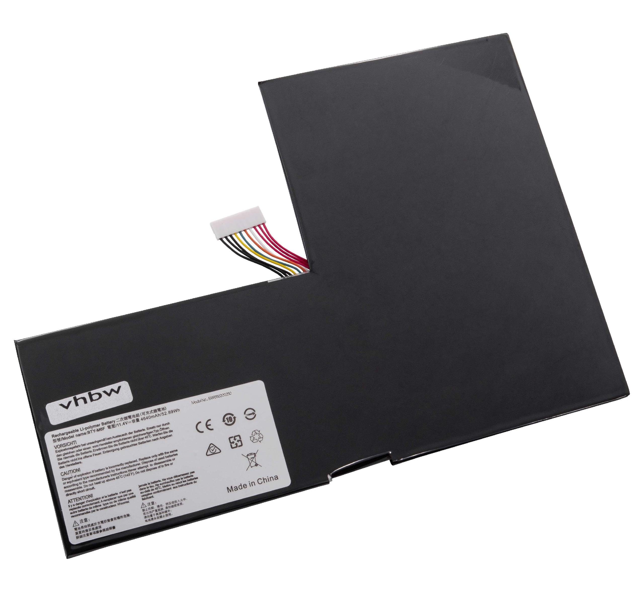 kompatibel Li-Polymer 6QE, mAh Laptop-Akku S60 Ghost PX60 mit V) vhbw PX60-6QD002US, MSI (11,4 4640 Pro-002