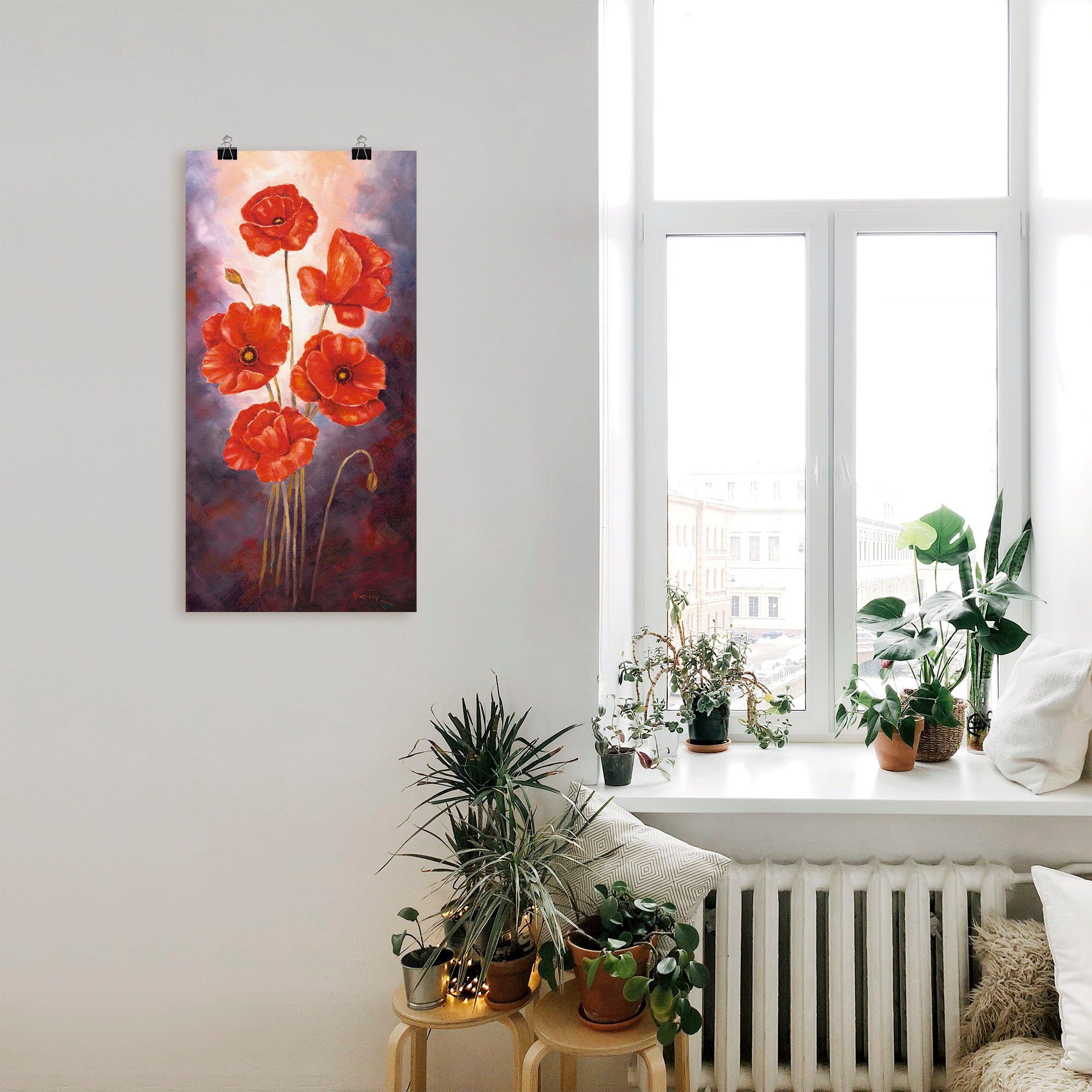 Artland Wandbild Mohn V, Blumen (1 St), als Leinwandbild, Poster in verschied. Größen