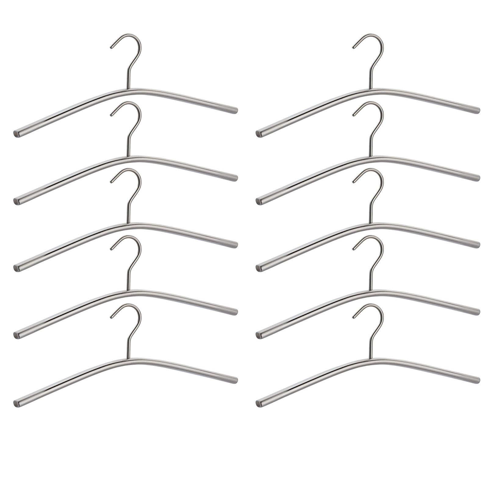 WENKO Kleiderbügel Garderobenbügel Jackenbügel Sakkobügel Kleider Bügel Wäschebügel, (10-tlg), in ovaler Trendform Metall Drehbar