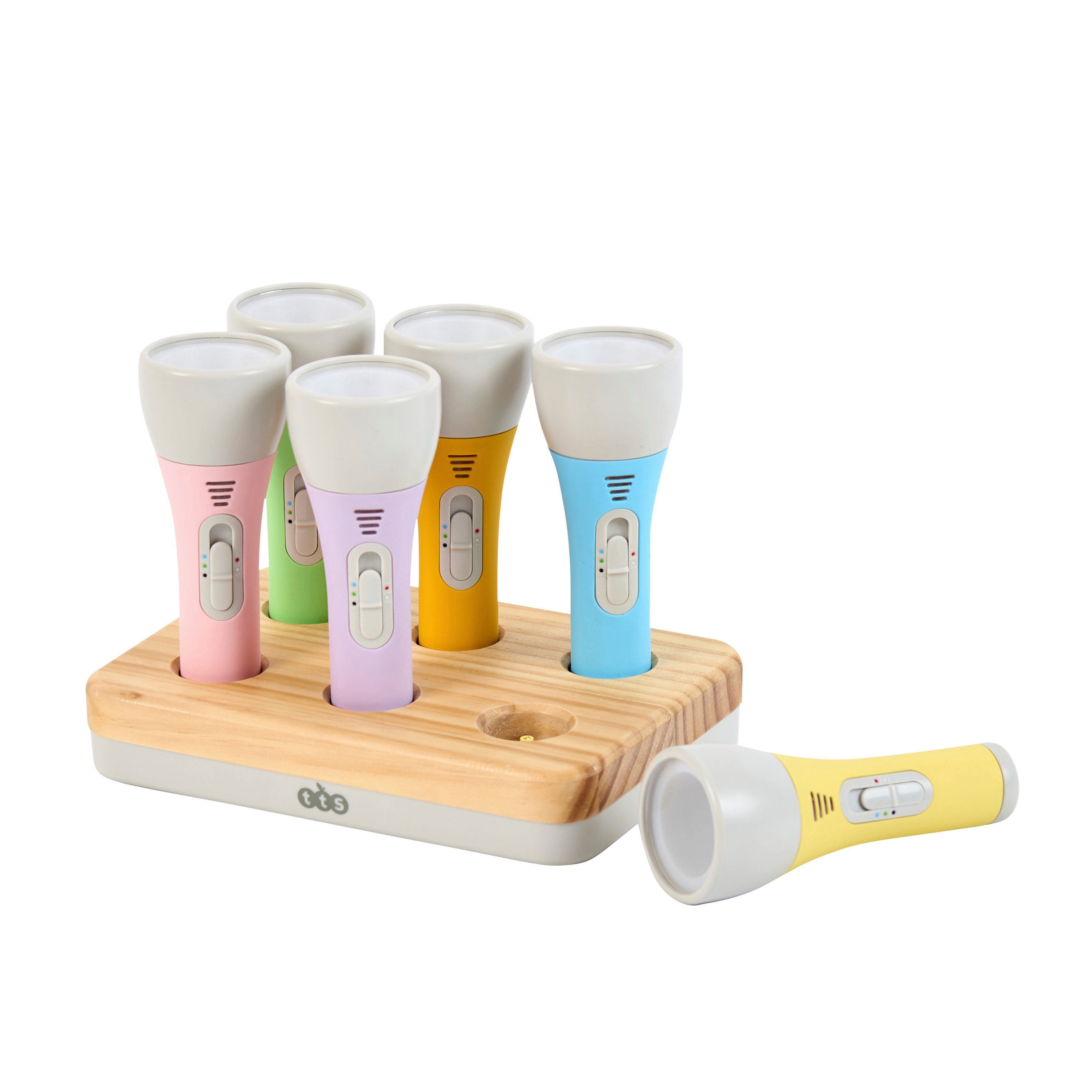 tts Taschenlampe Taschenlampen Easi-Torch - Set 6 bunte Kinder-Taschenlampen inkl. Lade