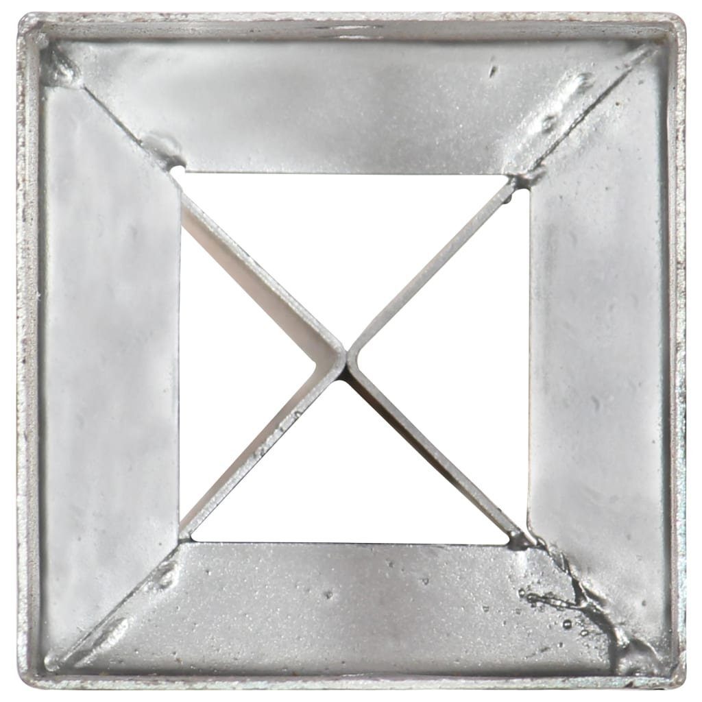 H-Pfostenanker 10×10×91 Stahl, Stk. Erdspieße (6-St) 6 vidaXL Silbern Verzinkter cm