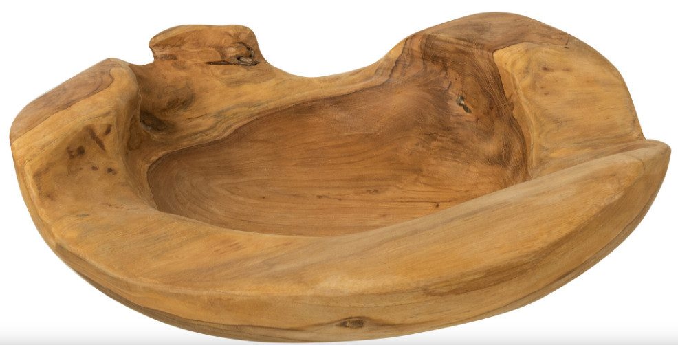 J-line Dekoschale Schale Igor Unregelmäßig Teakholz Naturell Medium