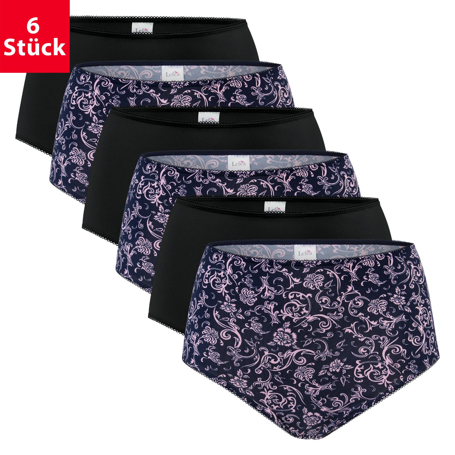 celodoro Taillenslip Damen Taillenslip 6er Pack, Microfaser, Blümchen-Muster