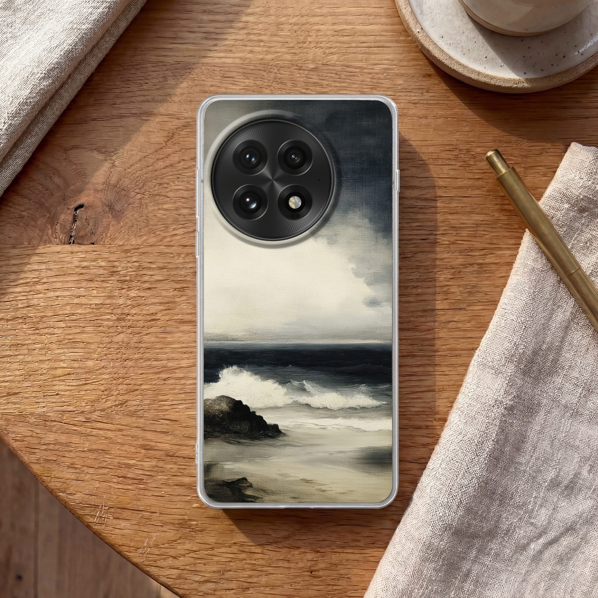 MuchoWow Handyhülle für OnePlus 13 Meer - Felsen - Sturm, Phone Case, Silikon, Schutzhülle Dünn