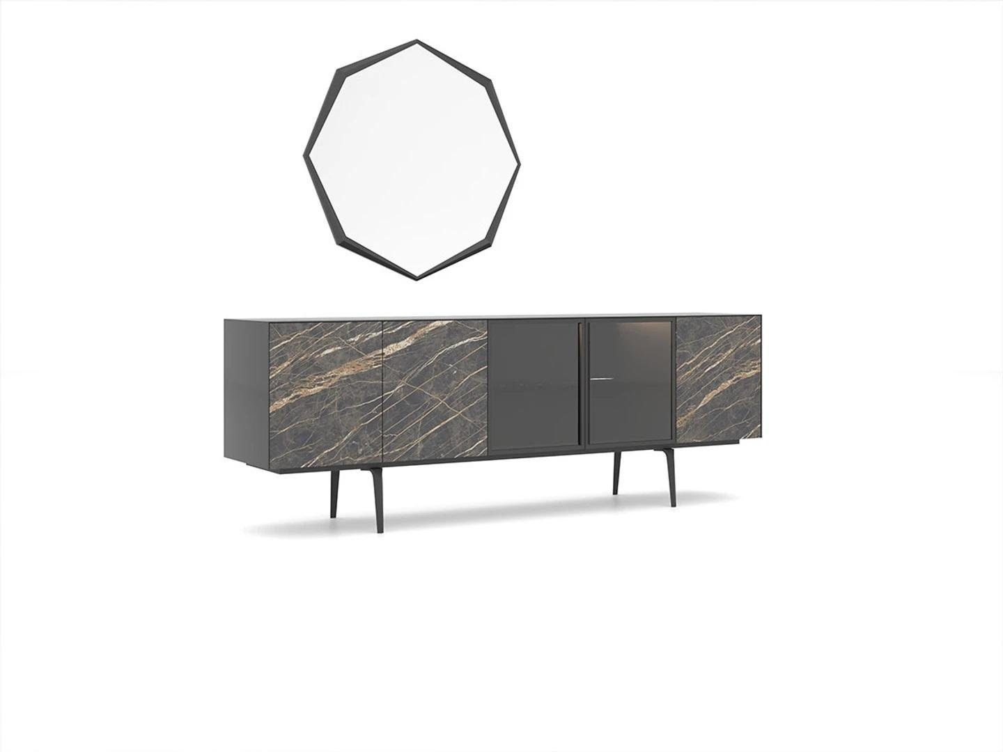 JVmoebel Möbel Sideboard Esszimmer in (2 St., Europa Einrichtung Set Modern Sideboard Sideboard Spiegel), Luxus Made Spiegel mit +