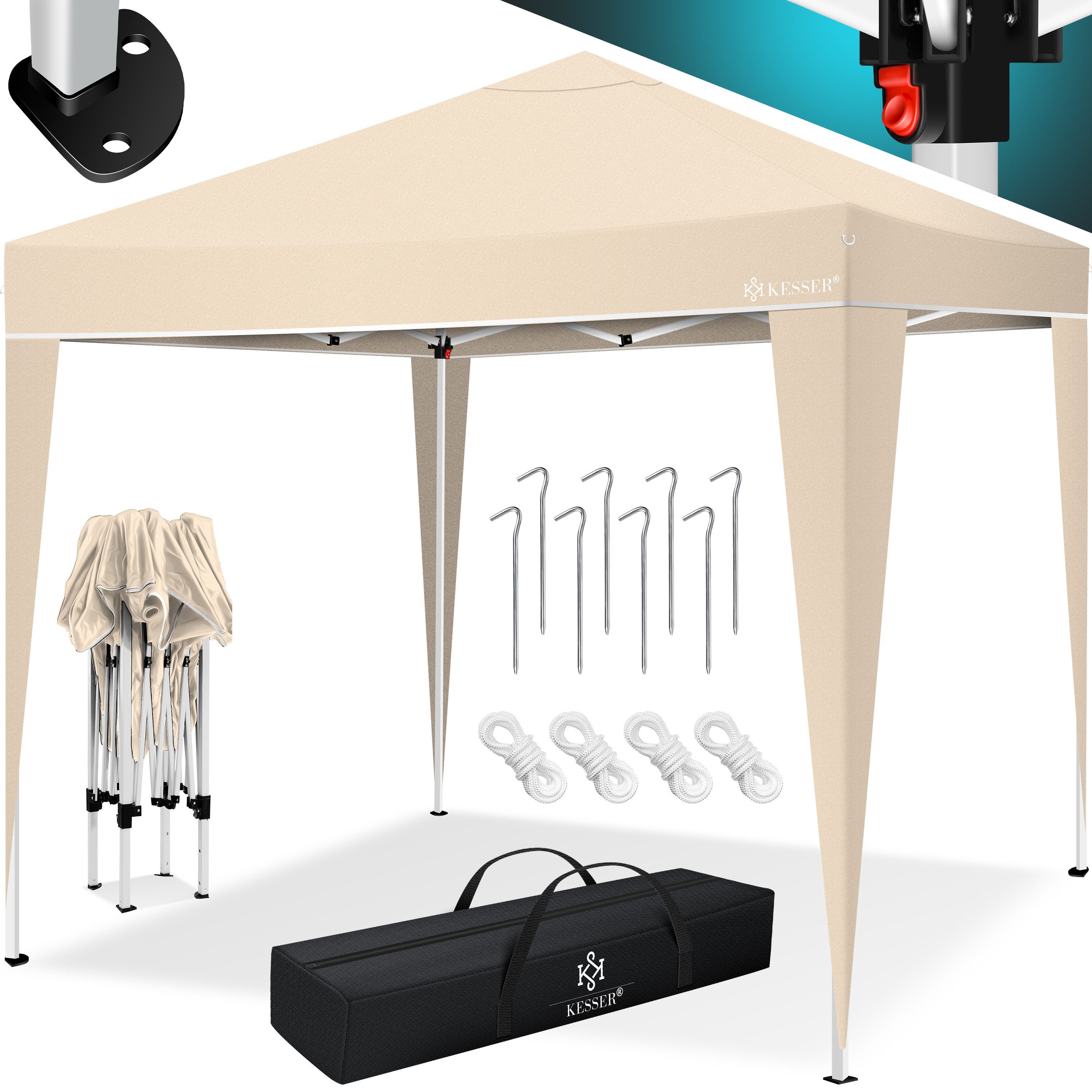 KESSER Pavillon, Pavillon 3x3m wasserdicht inkl. Tasche Pop-Up Klicksystem