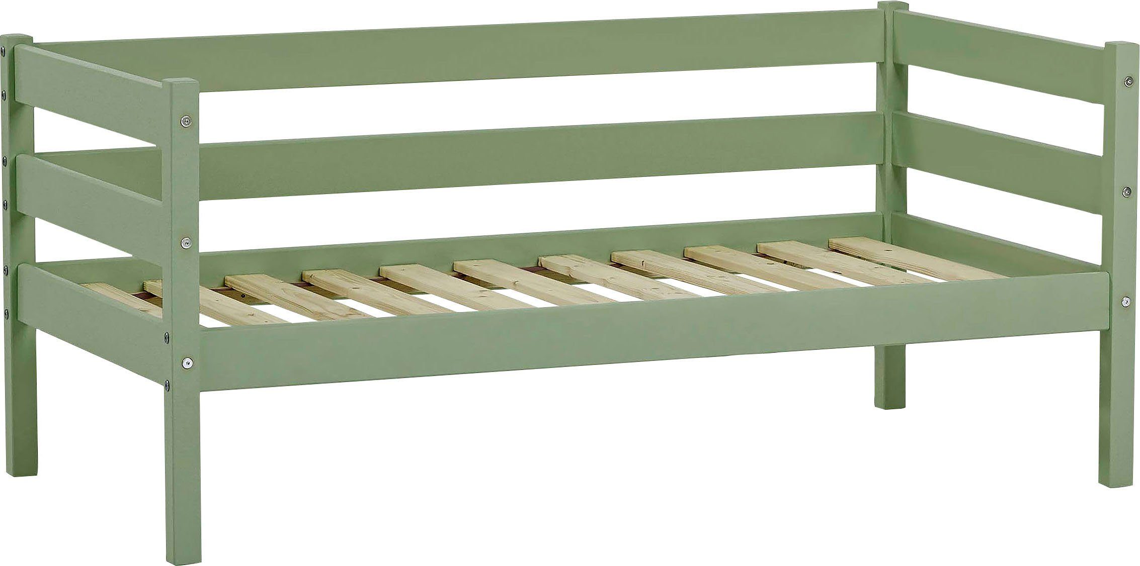 Hoppekids Einzelbett ECO Comfort (Set), mit Rollrost in 8 Farben, wahlweise mit Matratze und Absturzsicherung Pale Green
