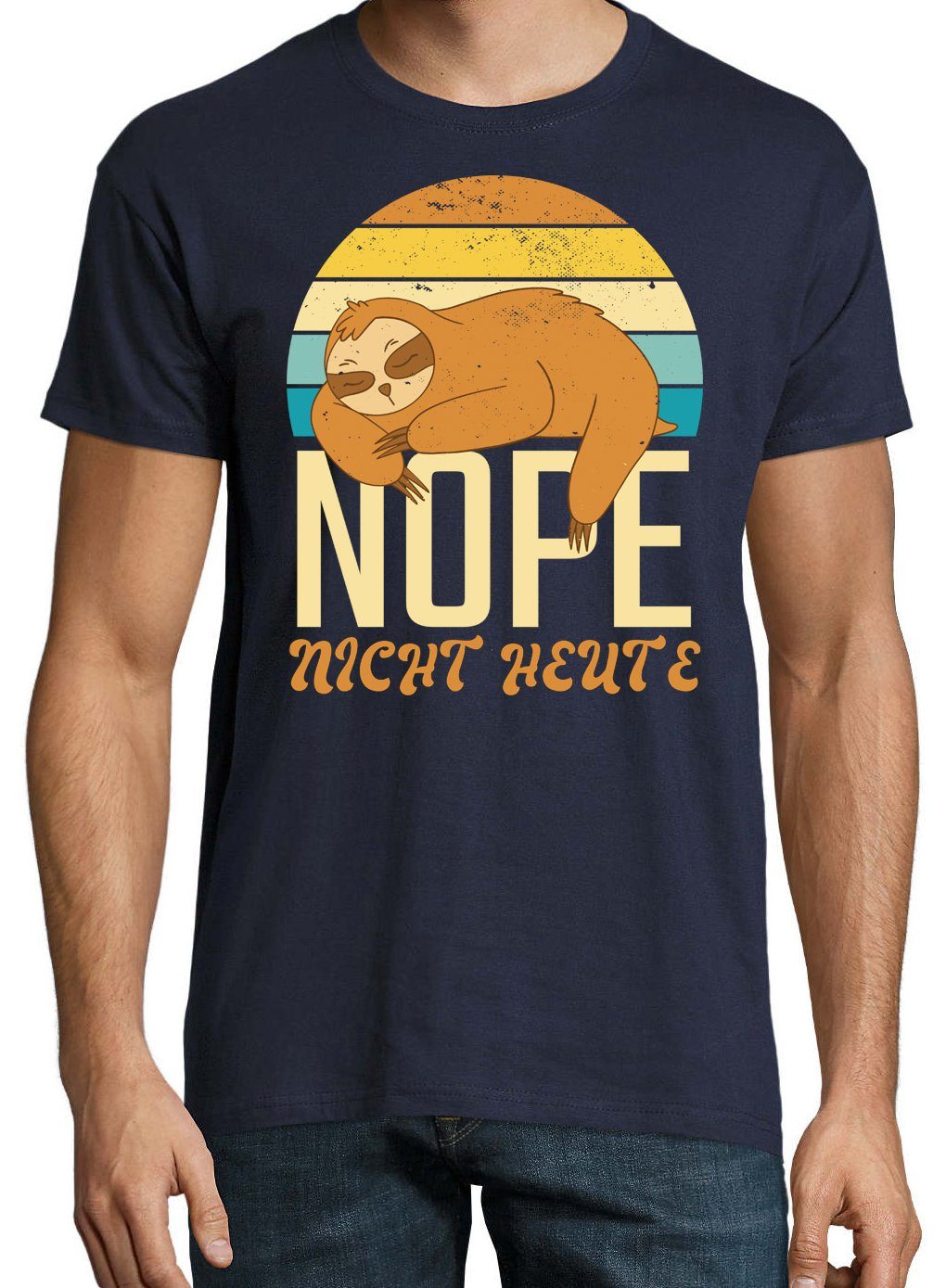 T-Shirt Youth Heute Nicht Shirt Herren NOPE mit Navy Designz Frontdruck Trendigem