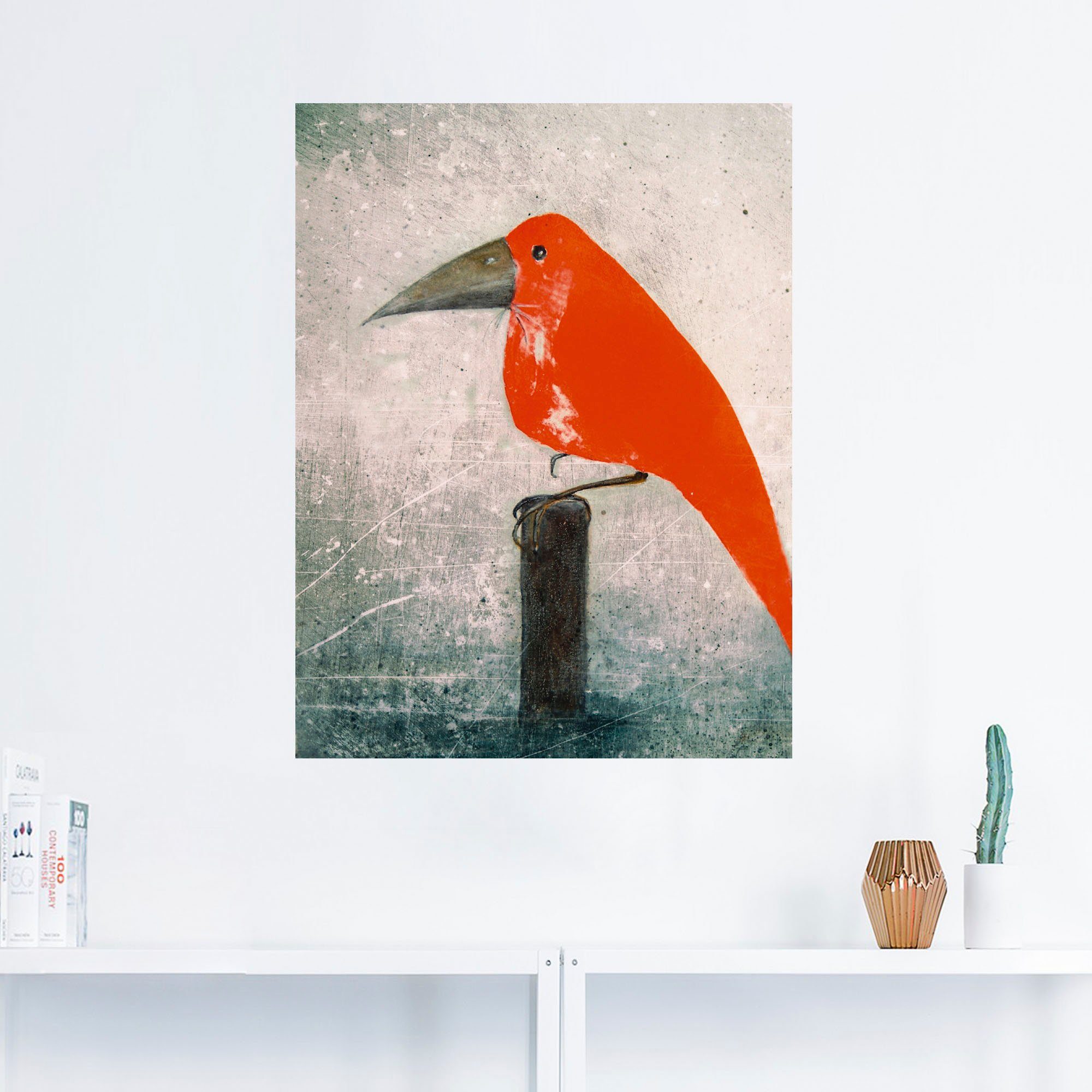 Artland Wandbild »Der Rote Vogel«, Vögel (1 Stück), in vielen Größen & Produktarten -Leinwandbild, Poster, Wandaufkleber / Wandtattoo auch für Badezimmer geeignet-kaufen