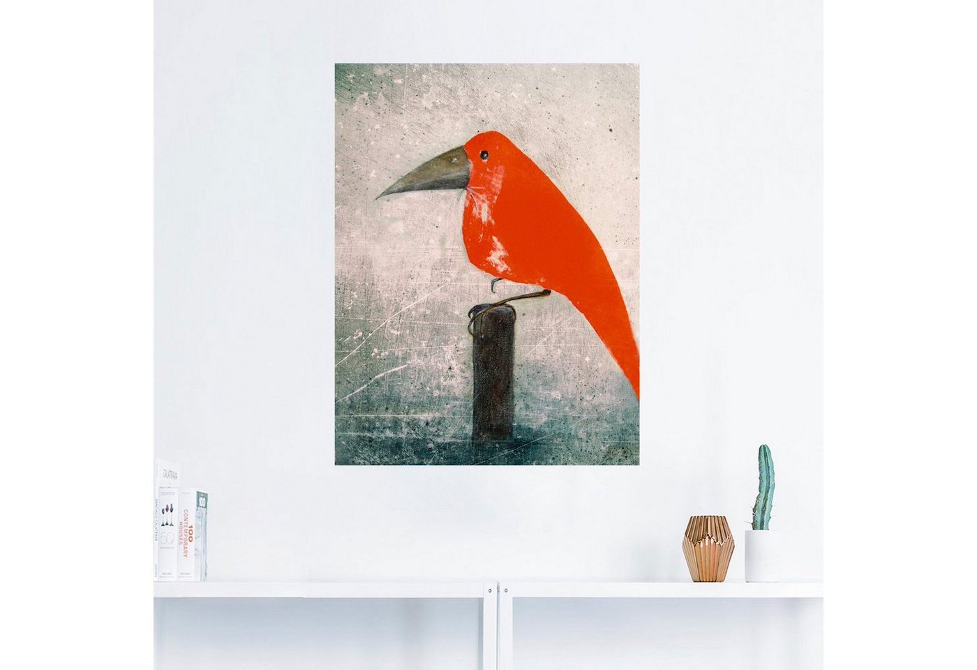 Artland Wandbild »Der Rote Vogel«, Vögel (1 Stück), in vielen Größen & Produktarten -Leinwandbild, Poster, Wandaufkleber / Wandtattoo auch für Badezimmer geeignet-kaufen