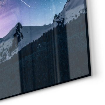 DEQORI Küchenrückwand 'Nachthimmel in den Bergen', Glas Spritzschutz Badrückwand Herdblende
