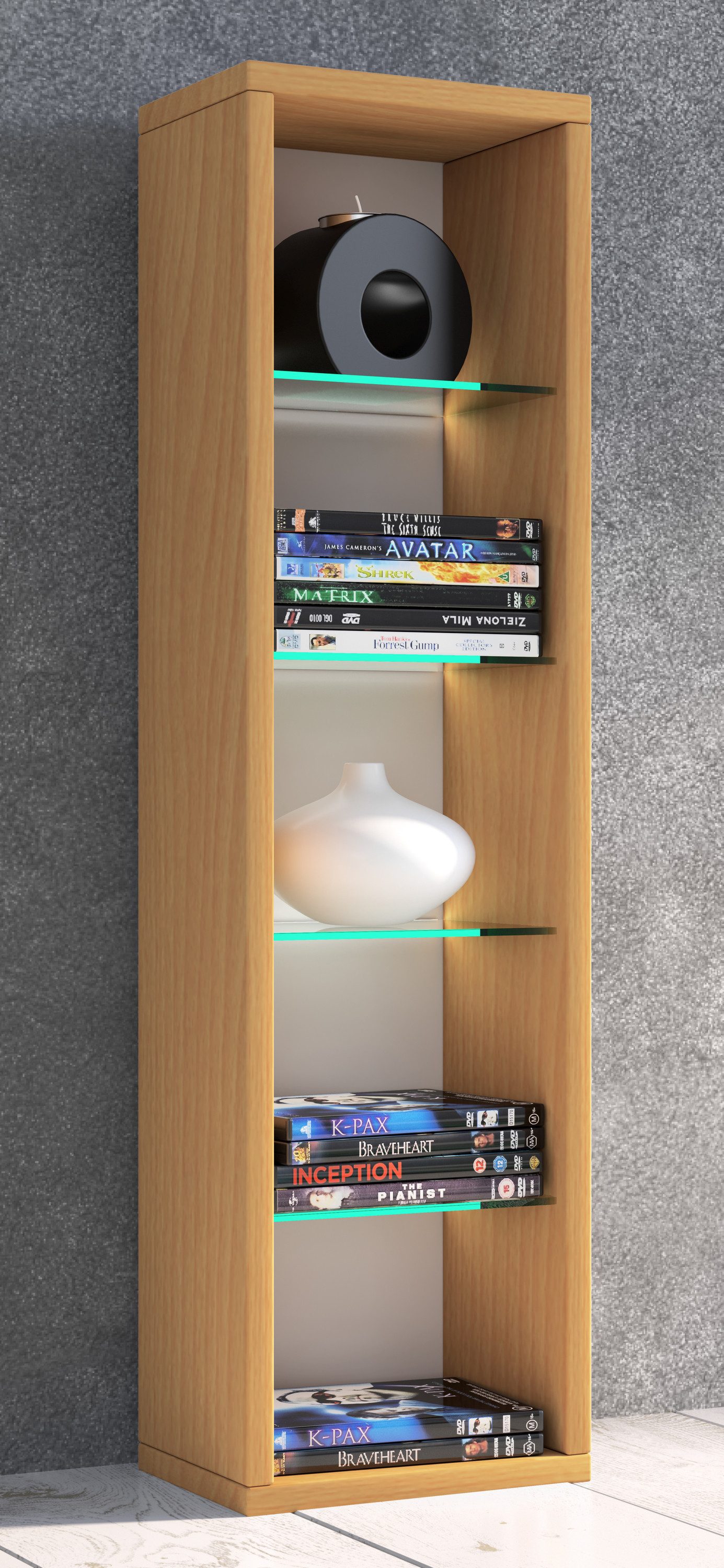 VCM Standregal Holz CD DVD Stand Aufbewahrung Deko Regal Rasato L