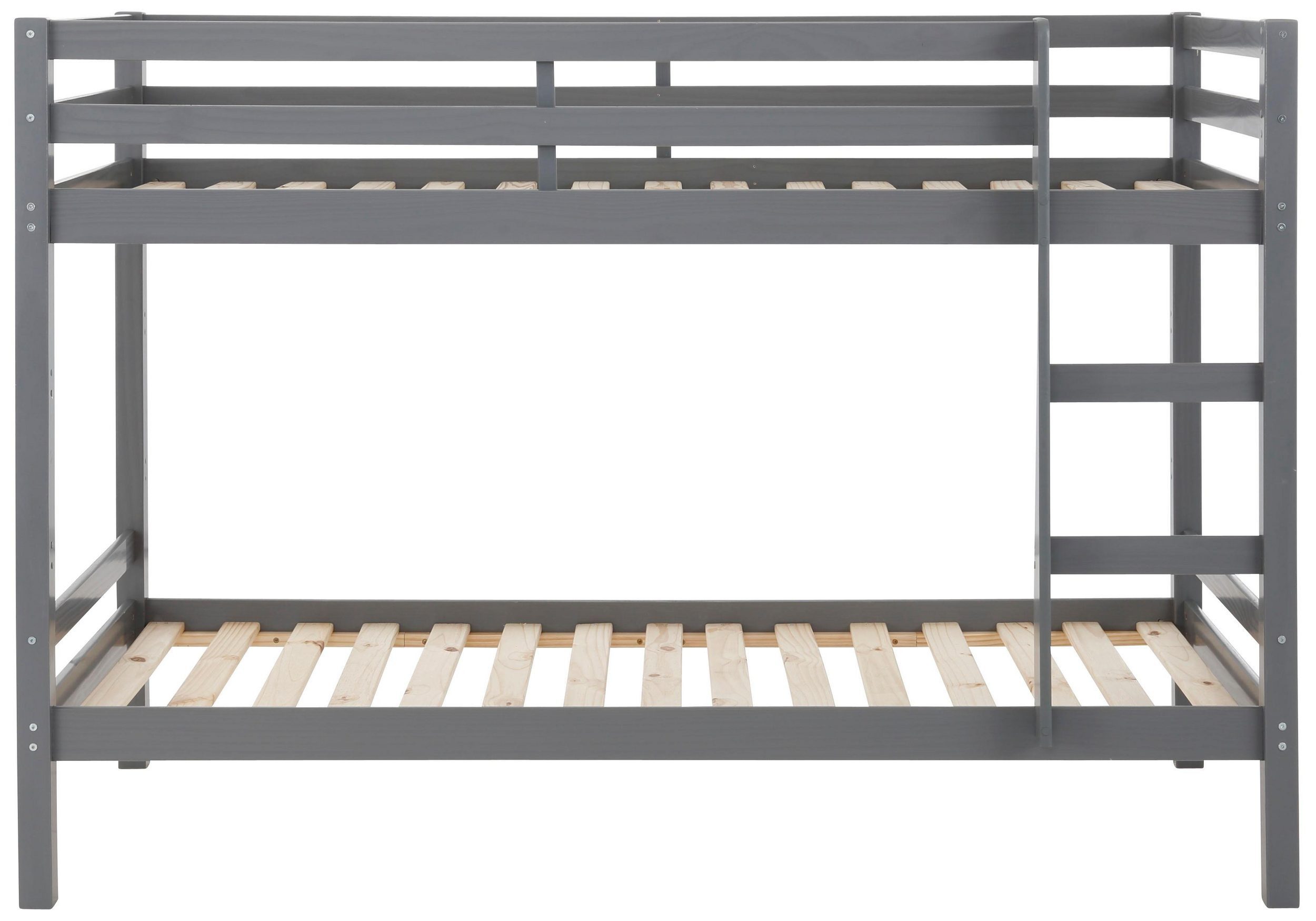 freiraum Etagenbett Athen, inkl. Lattenrost, Kiefer grau - 208x143x103cm (BxHxT)
