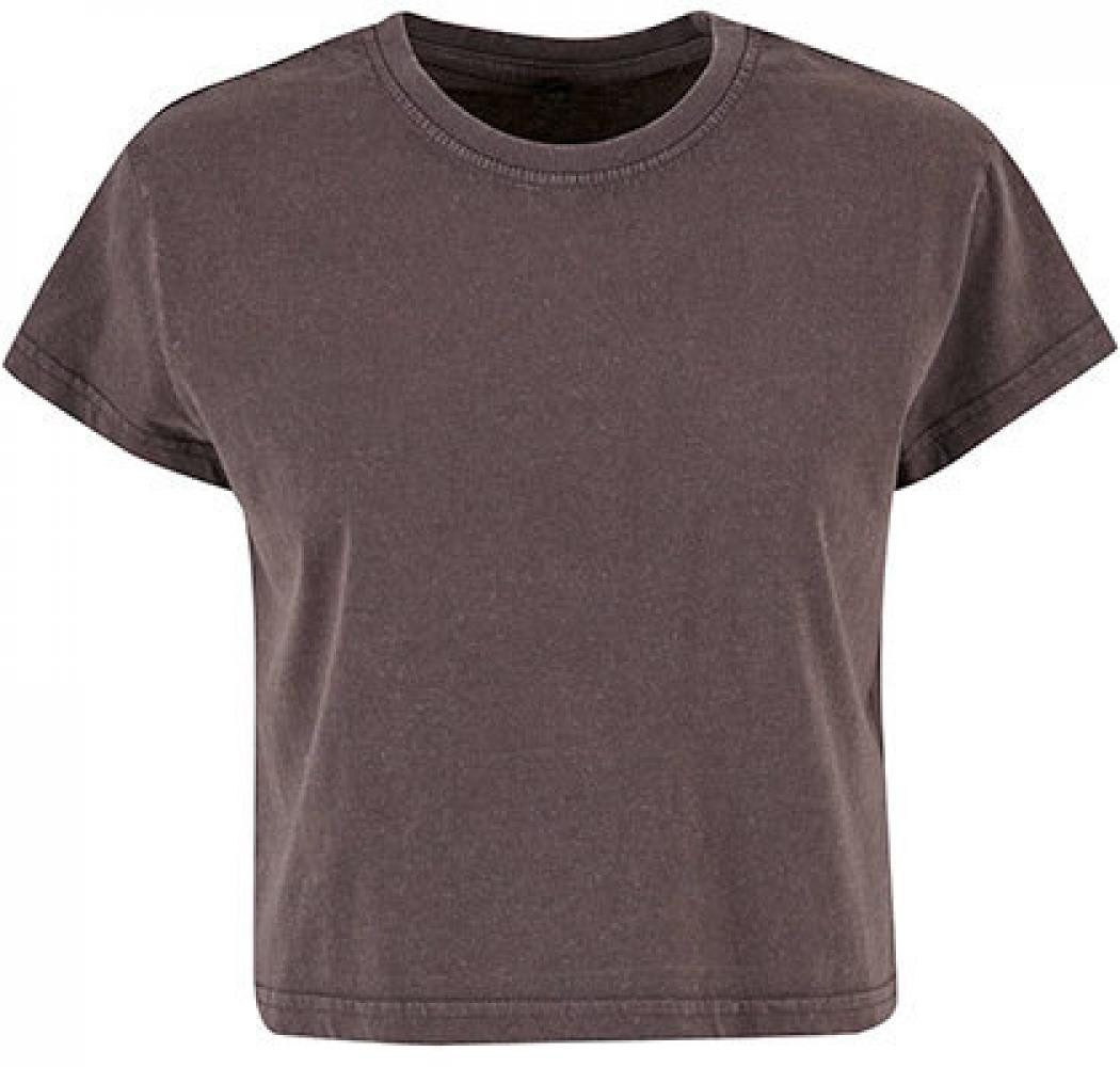 Build Your Brand Rundhalsshirt Ladies Vintage Cropped Tee Damen T-Shirt kurz
