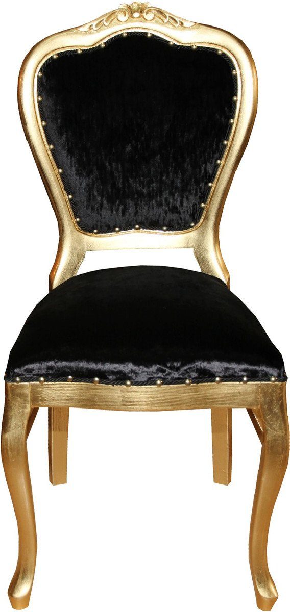 - Möbel Stuhl Gold Esszimmerstuhl Esszimmer Schminktisch Stuhl Schwarz Casa Barock Padrino - / Barock Luxus