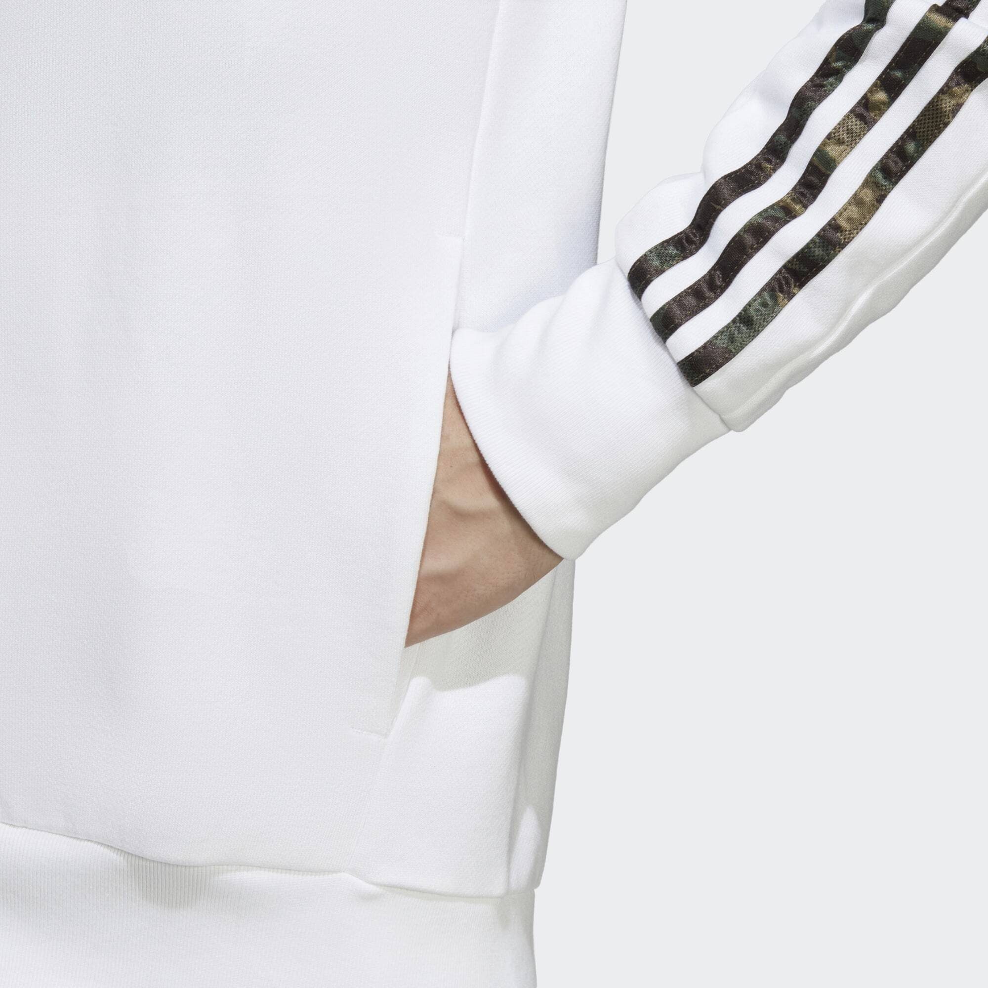 Olive Hoodie Strata White / 3-STREIFEN FRENCH Sportswear KAPUZENJACKE TERRY ESSENTIALS adidas