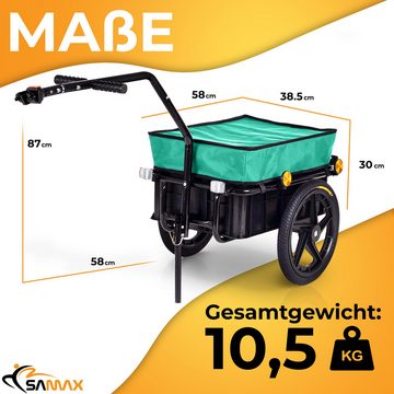 SAMAX Fahrradlastenanhänger Lastenanhänger / Fahrradanhänger für 60 Kg / 70 Liter in Grün