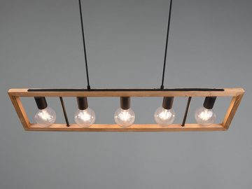 meineWunschleuchte LED Pendelleuchte, LED wechselbar, Warmweiß, Esstisch-lampe mit Holz-balken hängend über Kochinsel, Breite 100cm