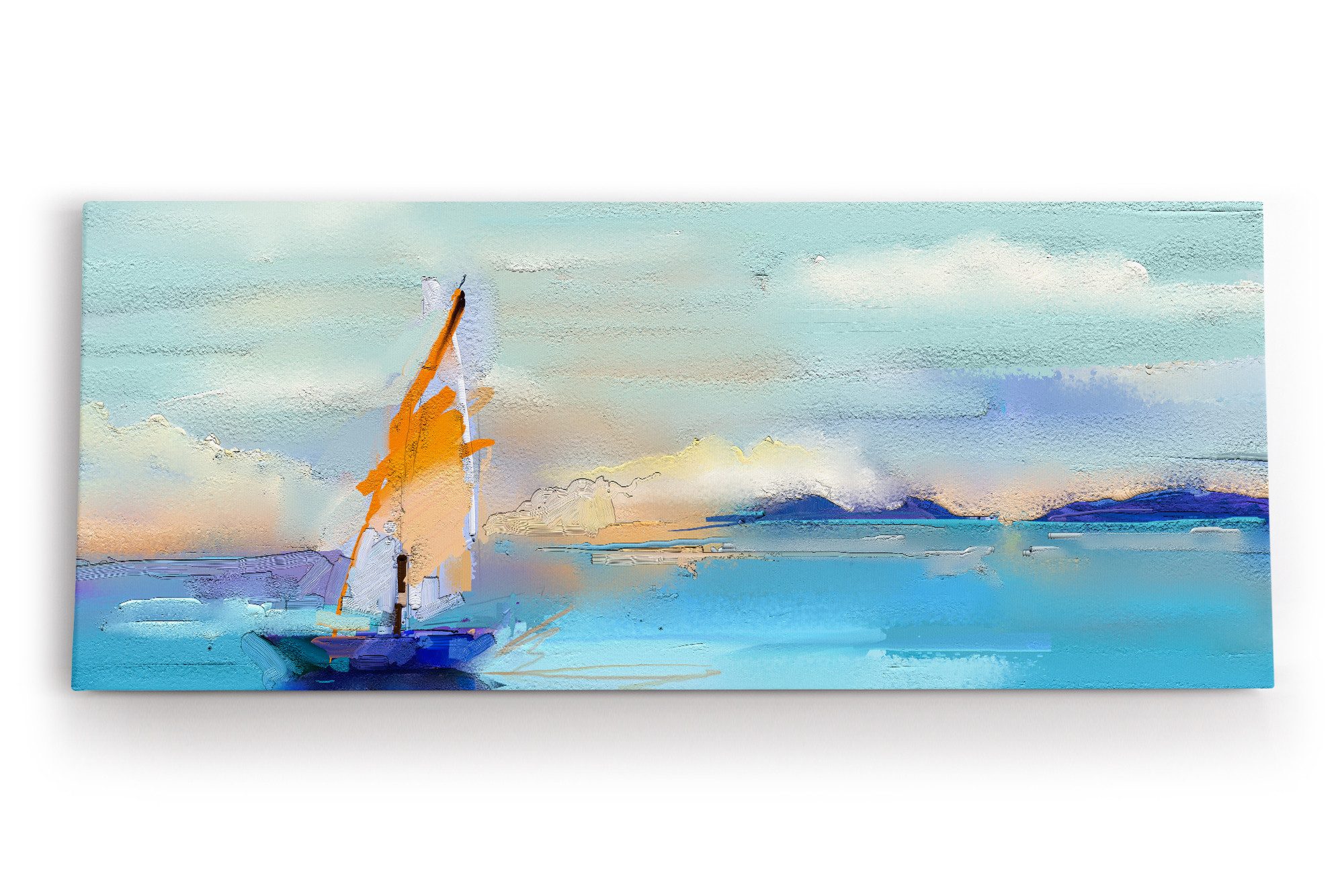Wee Blue Coo Grußkarte „Segelyacht Am Horizont“ – 15x15 Cm, Hochwertiger Karton, Blanko Innen