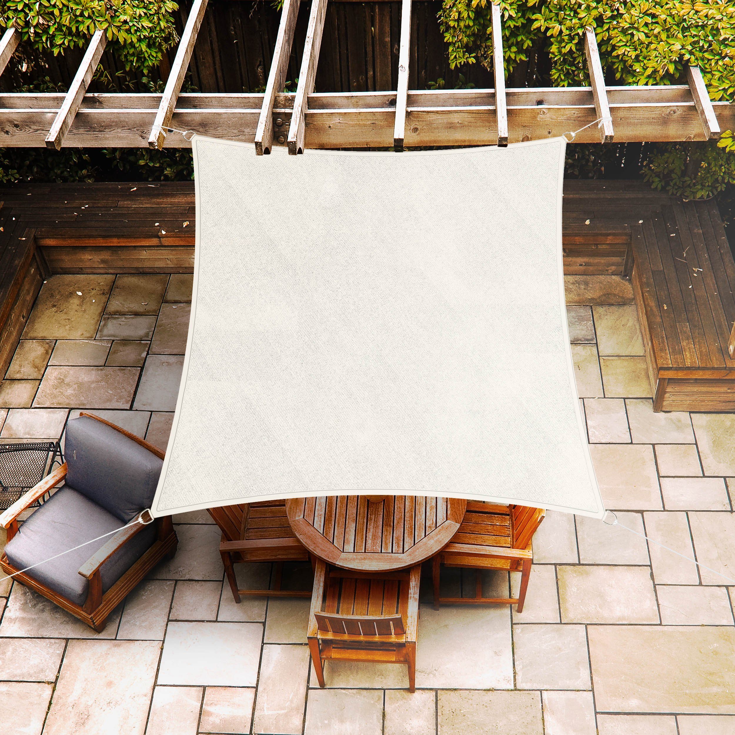 Balkon stabil robust, Sonnenschutz Premium & für Hometex stabiler Schattenspender - Sonnensegel robuster vielseitig, Terrasse Garten, White und und Textiles Windschutz