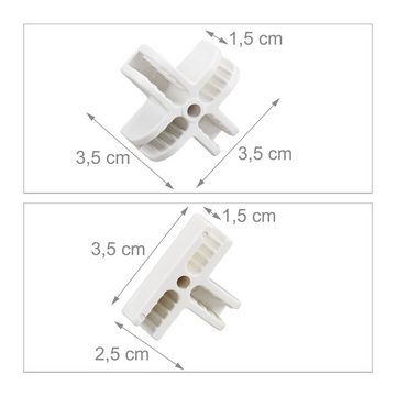 relaxdays Steckregal 80 x Verbindungsstück Steckregal weiß