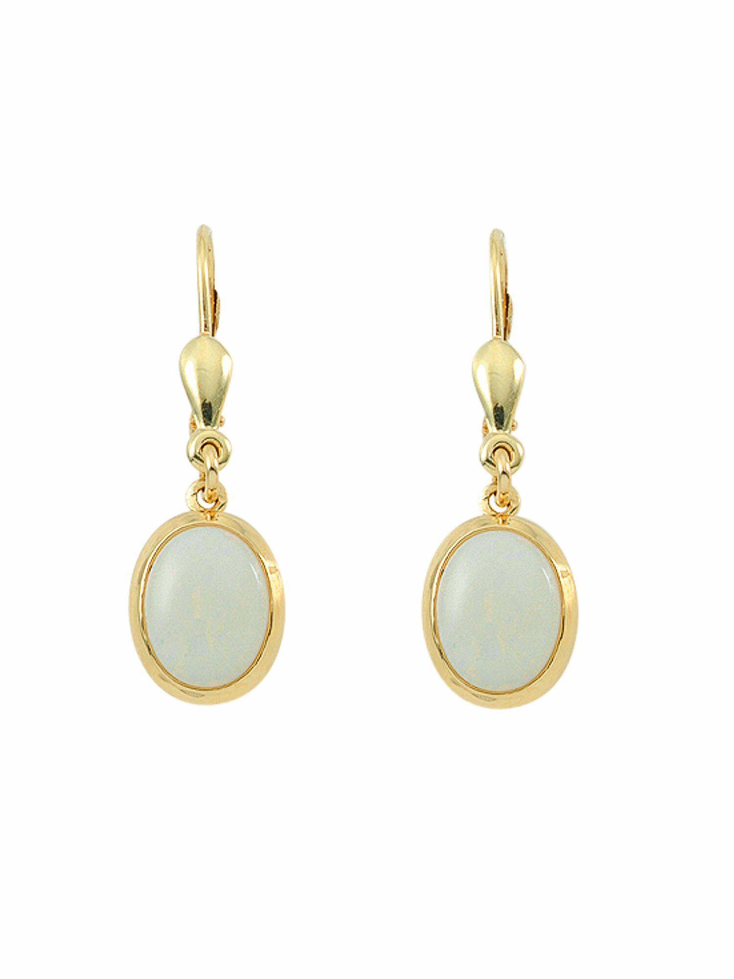 Adelia´s Paar Ohrhänger 1 Paar 585 Gold Ohrringe / Ohrhänger mit Opal, 585 Gold mit Opal Goldschmuck für Damen