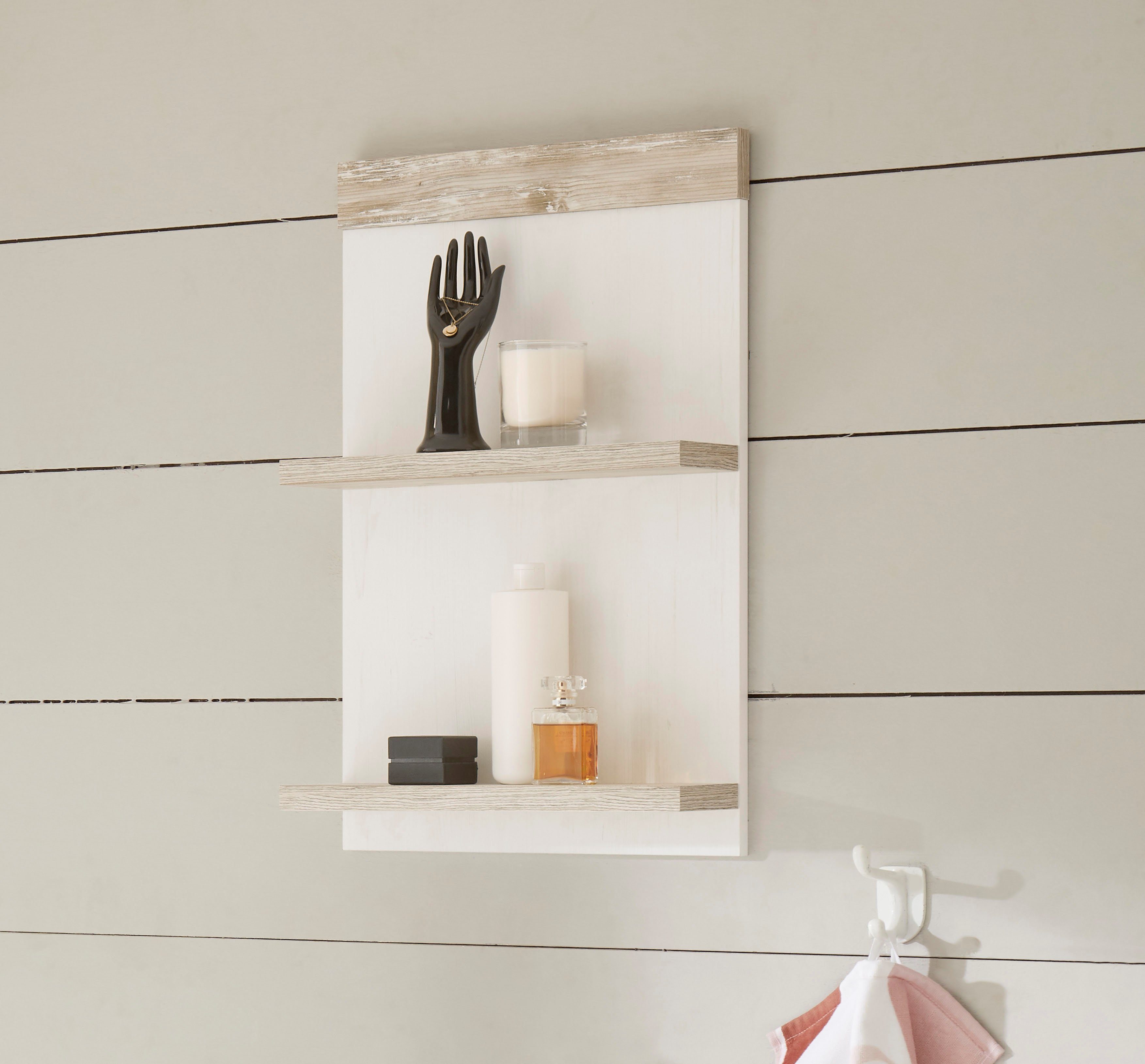 Home affaire Wandregal Florenz, Badregal im Landhausstil, in Pinie Weiß, mi günstig online kaufen