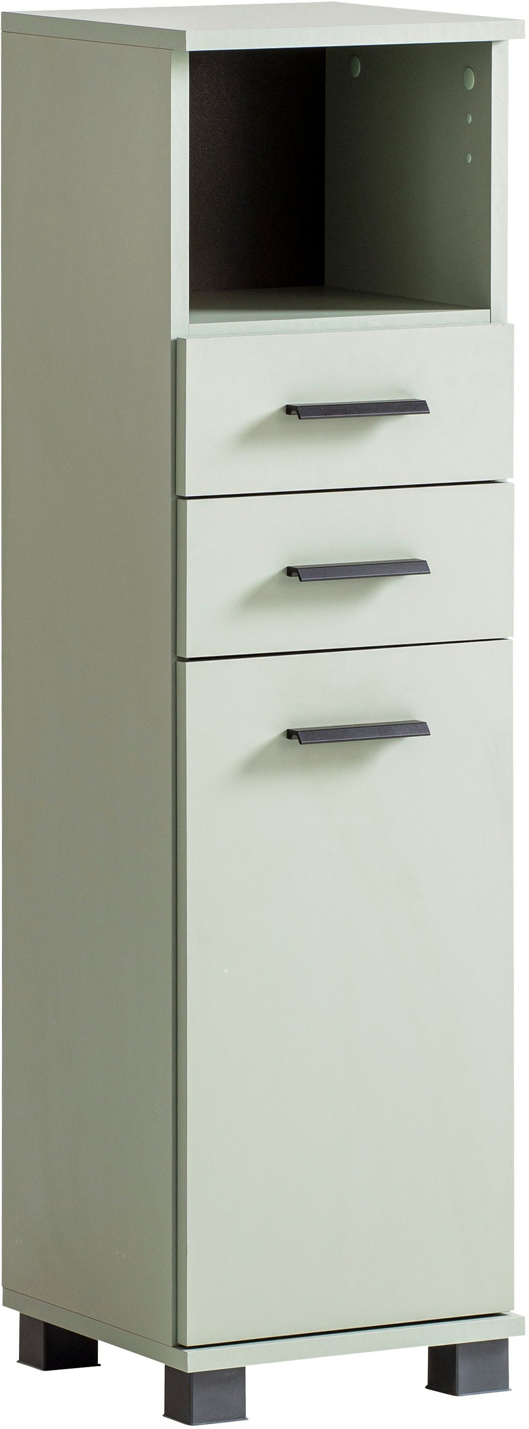 welltime Midischrank Palermo, Breite 30 cm Wechselbarer Türanschlag, Metallbeschläge, Teilauszüge