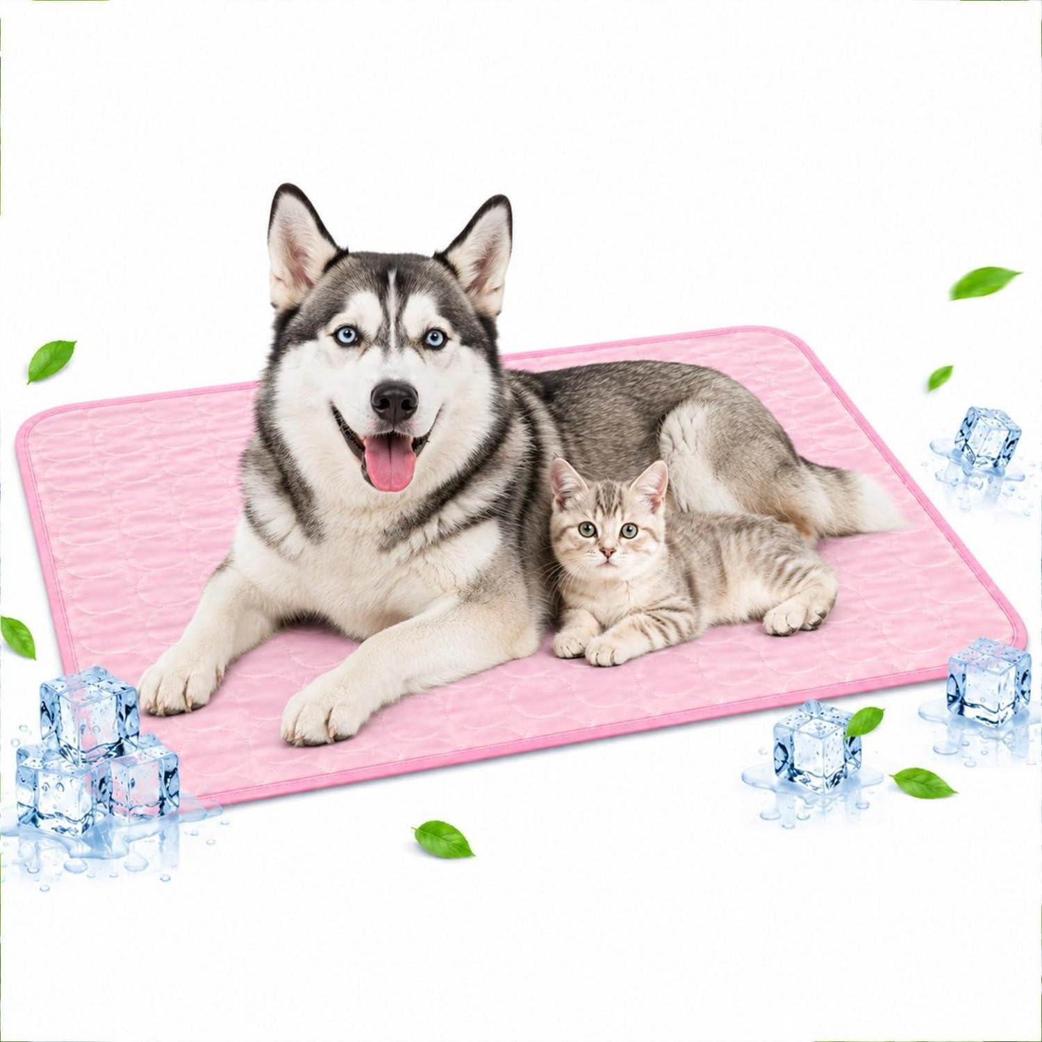 LuxusKollektion Hundematratze Hund-Kühlmatte XL Rosa 100x70cm