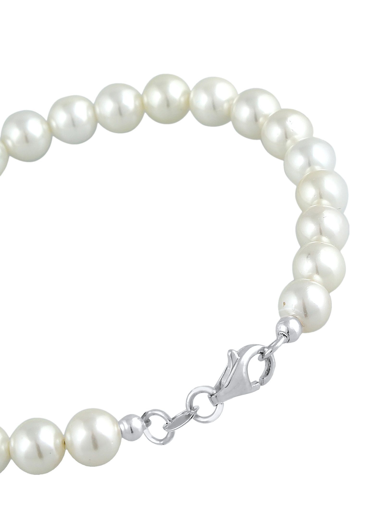 Elli Perlenarmband Zeitlos aus Muschelkernperlen 925 Silber
